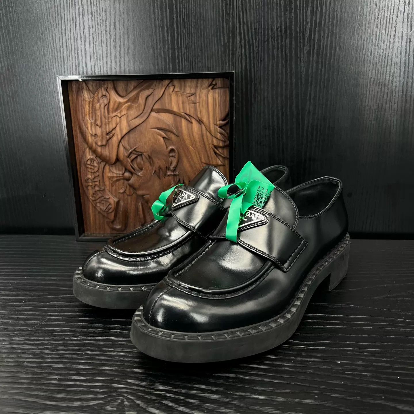Prada PRADA Chocolate Loafer Black Near New Worn 2x Size US 8.5 / IT 38.5 - 1 Thumbnail