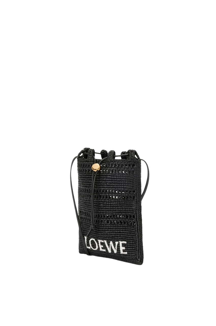 Loewe LOEWE Black Raffia Drawstring Mini Crossbody Bag New Size ONE SIZE - 1 Thumbnail