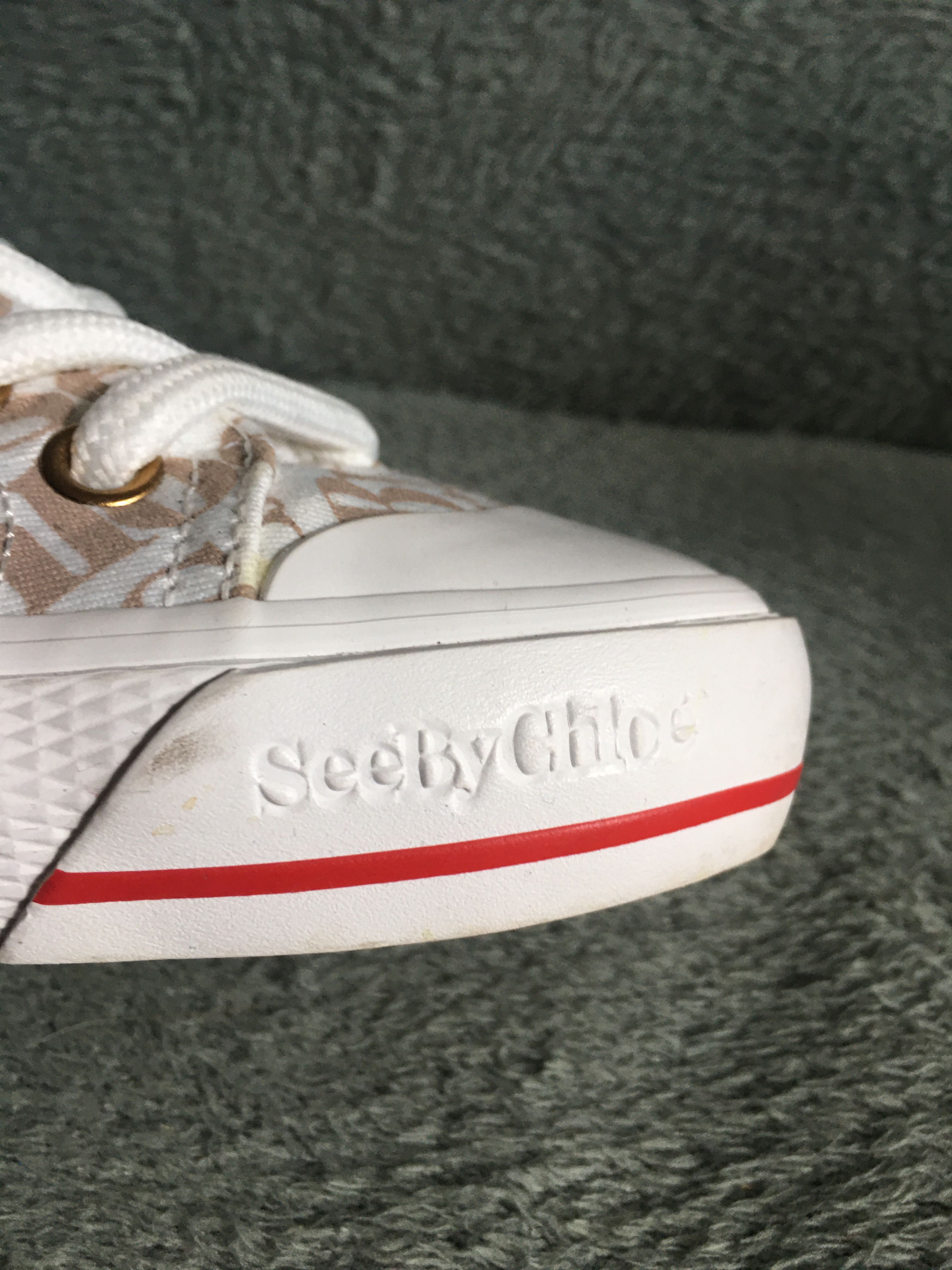 See by Chloe See by CHLOÉ ARYANA White Logo Canvas Sneakers EU 38 Size US 8 / IT 38 - 12 Thumbnail