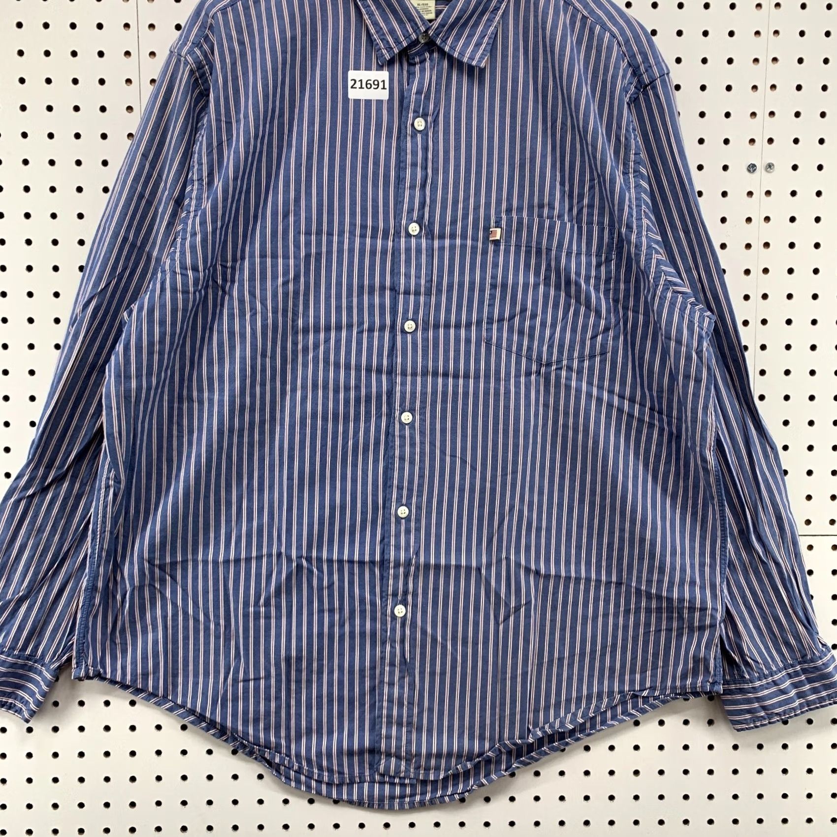 Ralph Lauren Ralph Lauren Polo Jeans Button Shirt Men XL Blue White Vertical Striped Button-Up Long Sleeve Size US XL / EU 56 / 4 - 6 Thumbnail
