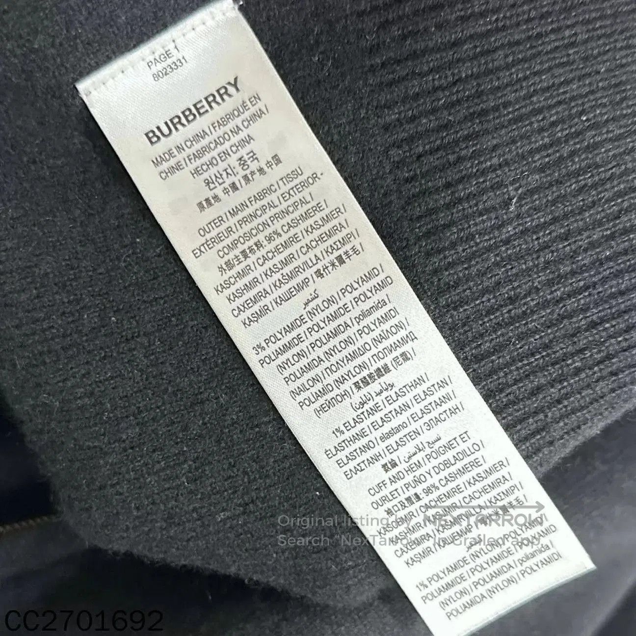 Burberry Black Zip. Size US L / EU 52-54 / 3 - 5 Thumbnail