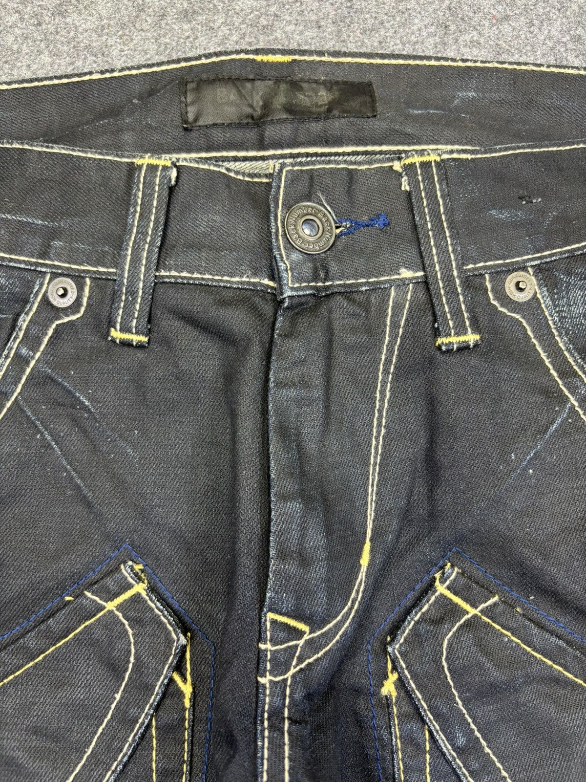 Japanese Brand 💥Sick Back Number Multipockets Indigo Stone Wash Denim F718 Size US 32 / EU 48 - 3 Thumbnail