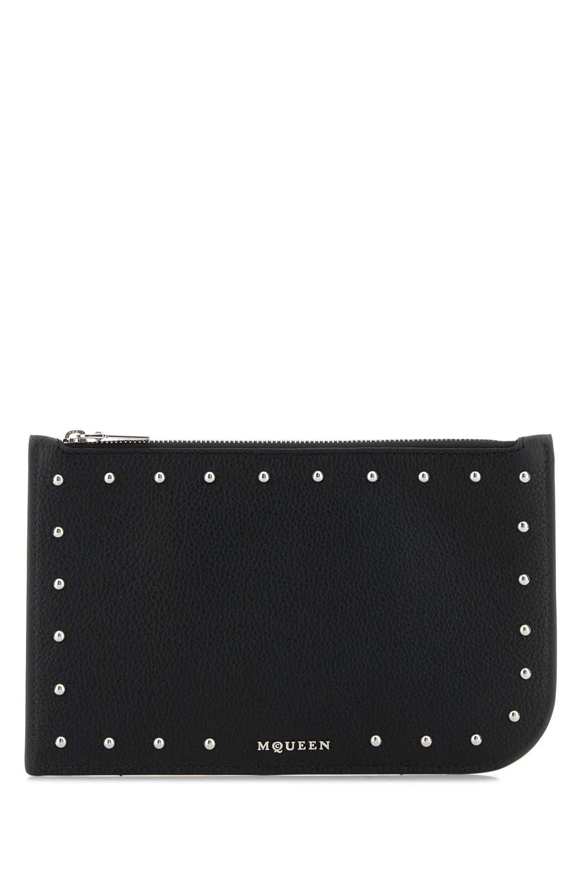 Alexander McQueen Black Leather Pouch Size ONE SIZE - 1 Thumbnail