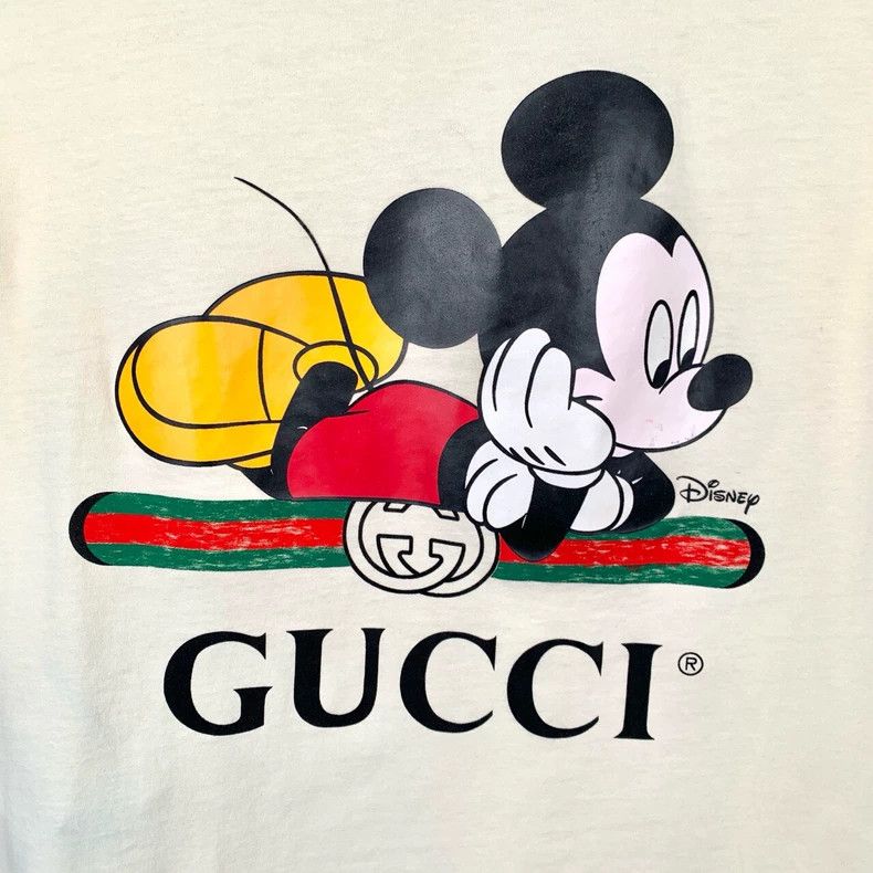 Gucci Gucci Diseney co-branded logo Mickey printed beige round-ne Size US XXS / EU 40 - 4 Thumbnail