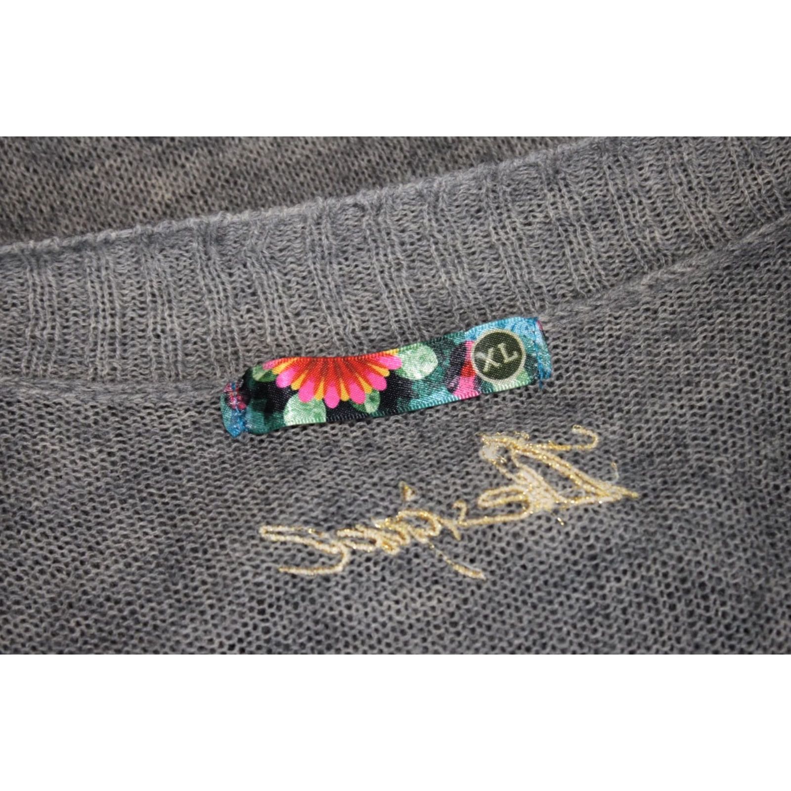Desigual Desigual womens grey cardigan robe wrap Jumper XL Adult Size XL / US 12-14 / IT 48-50 - 7 Thumbnail
