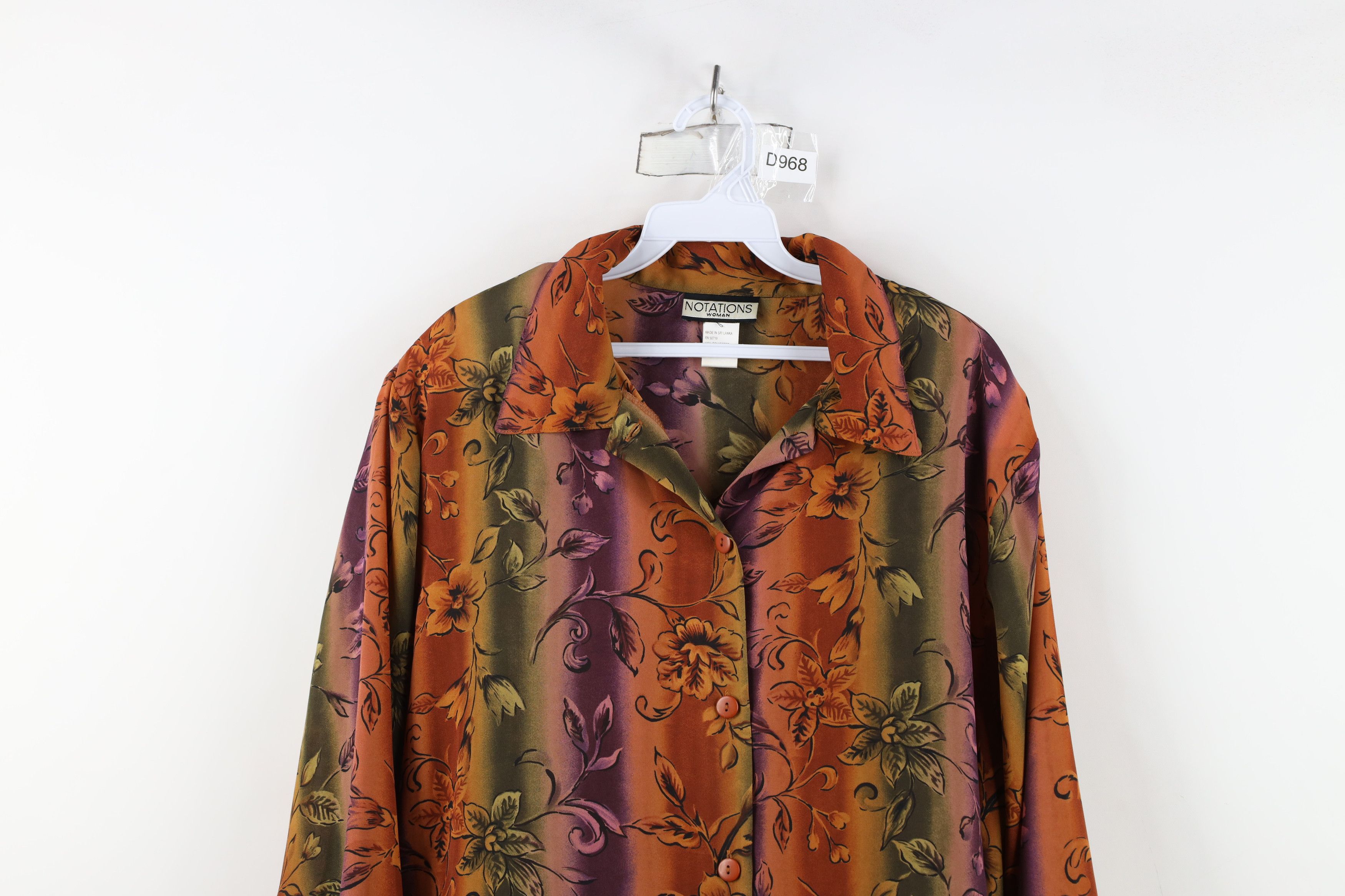 Vintage Vintage 90s Streetwear Flower Knit Collared Button Shirt Size XL / US 12-14 / IT 48-50 - 2 Thumbnail