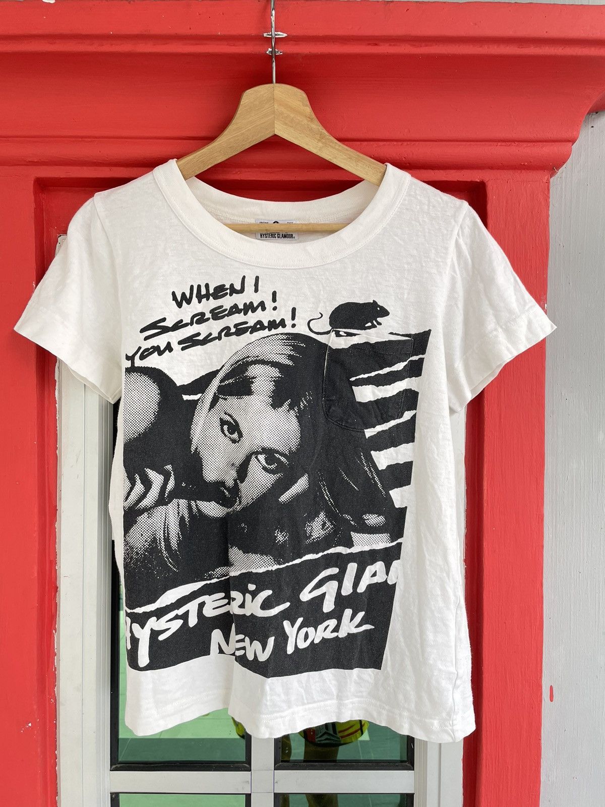 image of Hysteric Glamour New York "when Scream, Your Scream" Tshirt in White, Men's (Size Large)