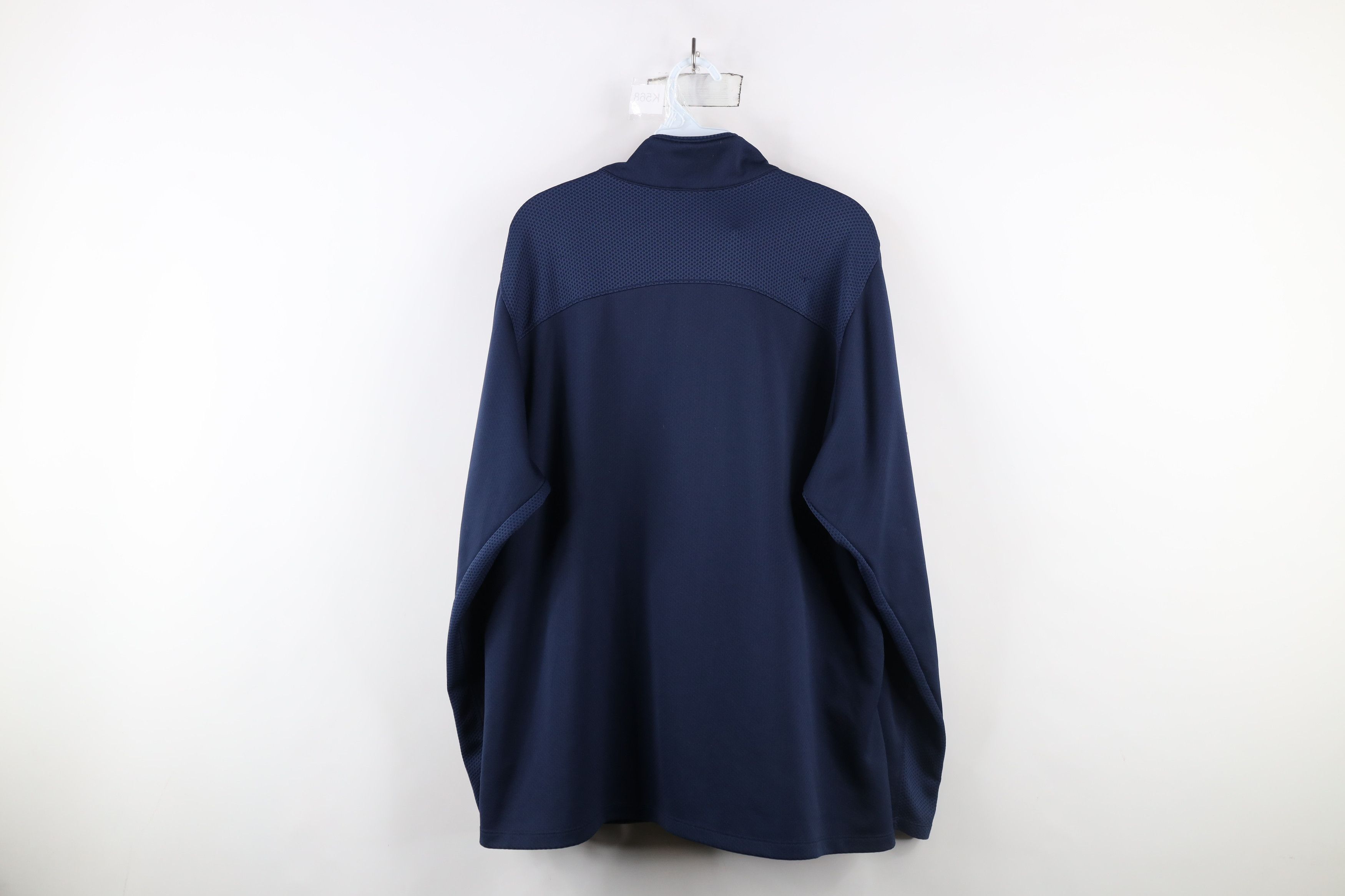 Nike × Vintage Vintage Nike Mini Swoosh Knit Full Zip Warm Up Jacket Blue Size US XL / EU 56 / 4 - 13 Thumbnail