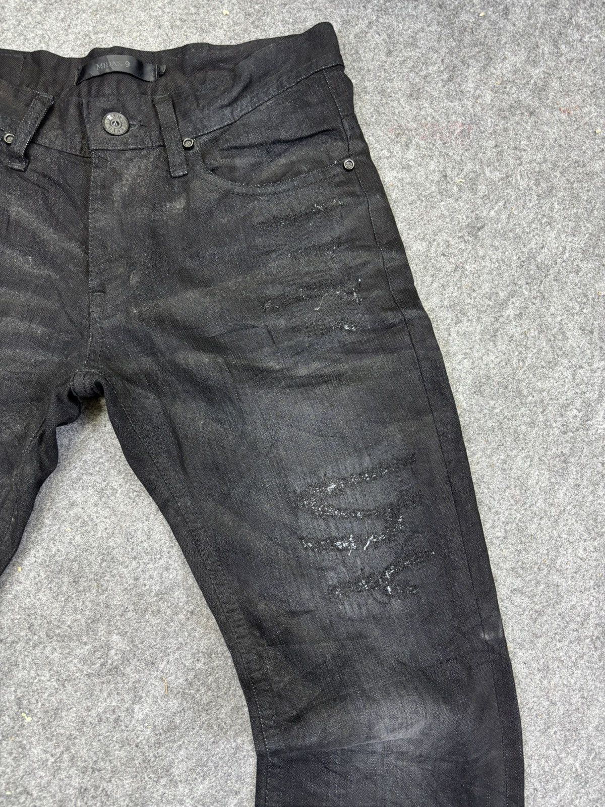 Japanese Brand 💥Flare💥Midas9 Rip&Repair Style Flare Denim F776 Size US 29 - 3 Thumbnail
