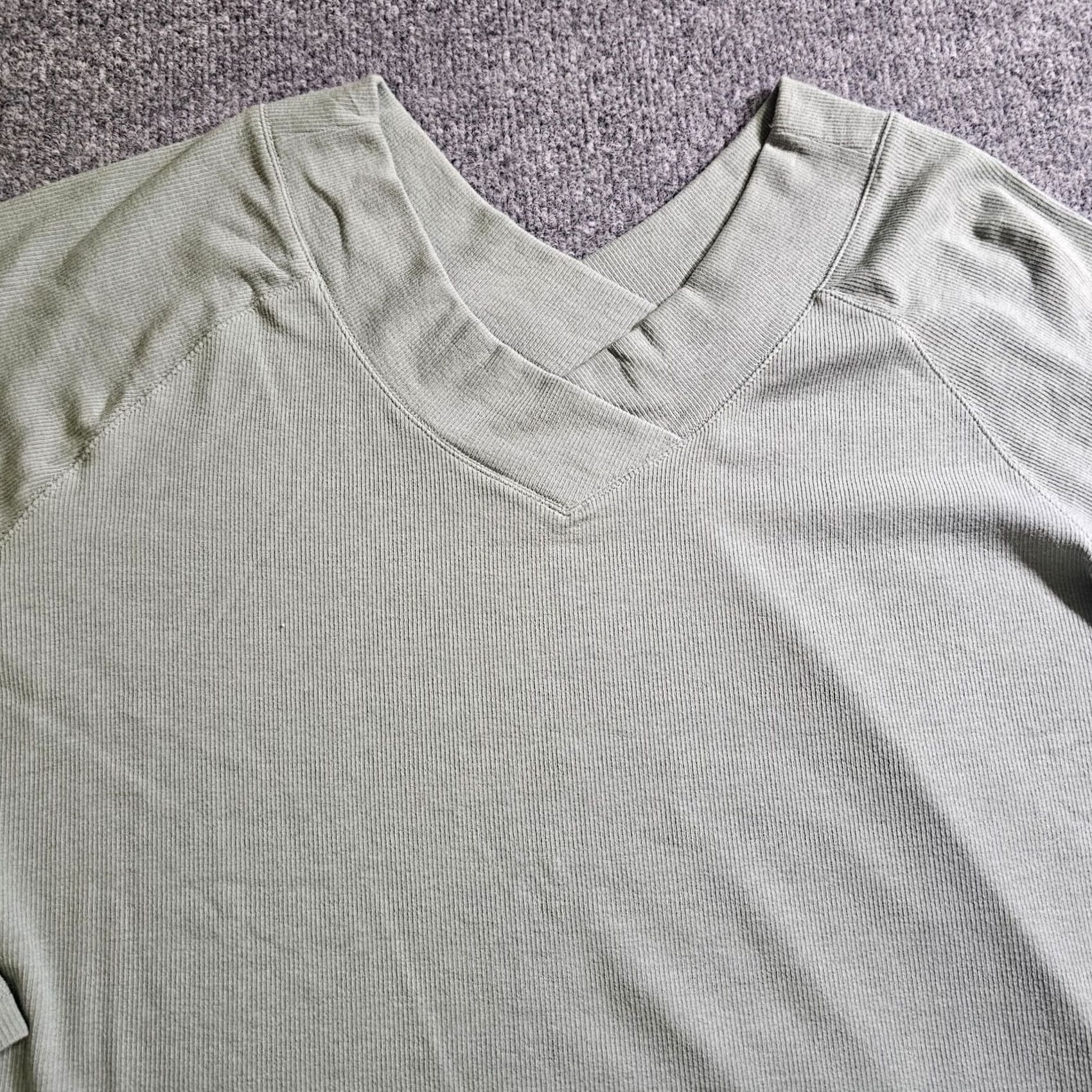 Soft Surroundings Soft Surroundings Shirt Womens 1X Green Ribbed Double V Long Sleeve Stretchy Size XL / US 12-14 / IT 48-50 - 2 Thumbnail