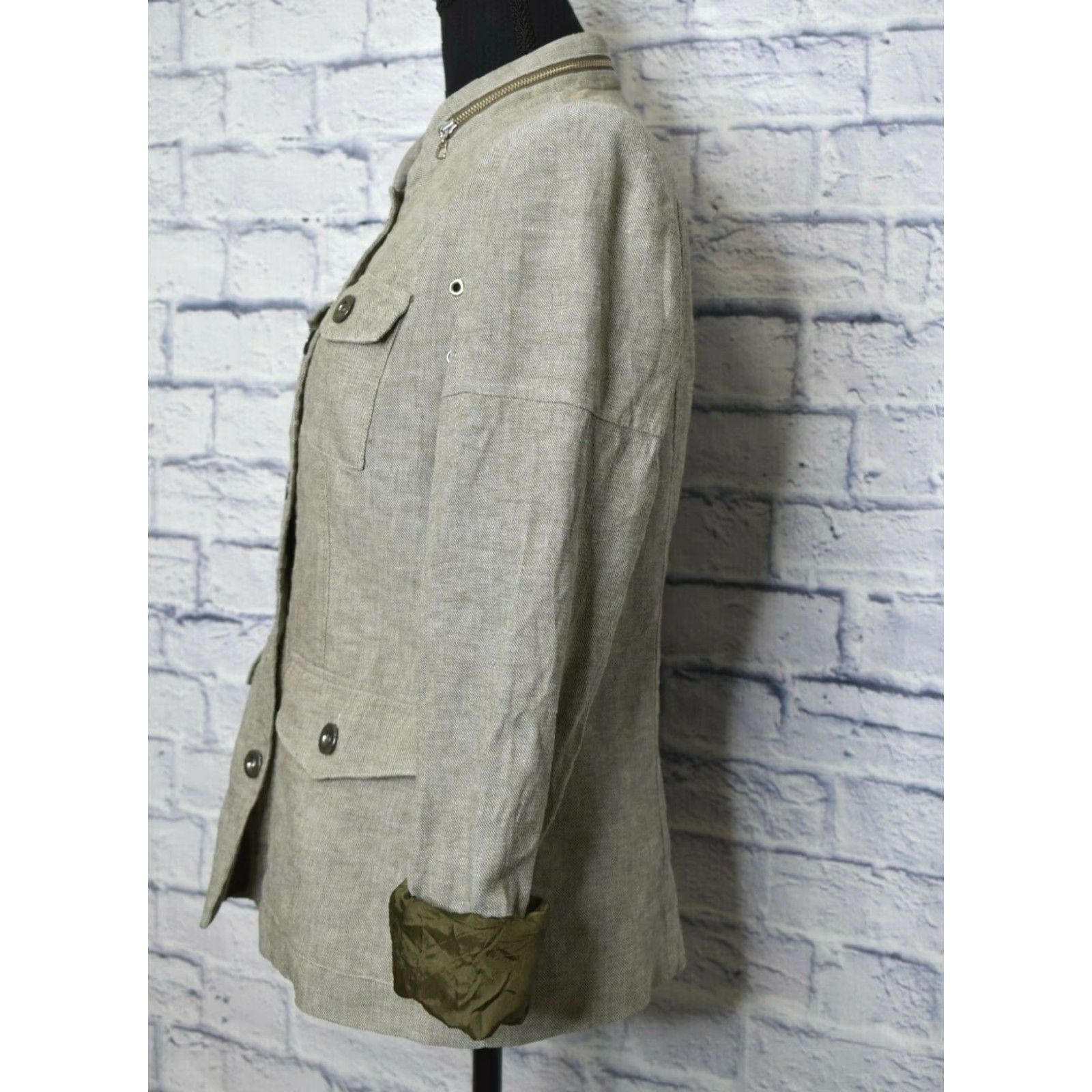 Vintage Louben Linen Blend Button Up Lined Jacket Beige Womens Size S Fits Small Jacket Size S / US 4 / IT 40 - 3 Thumbnail