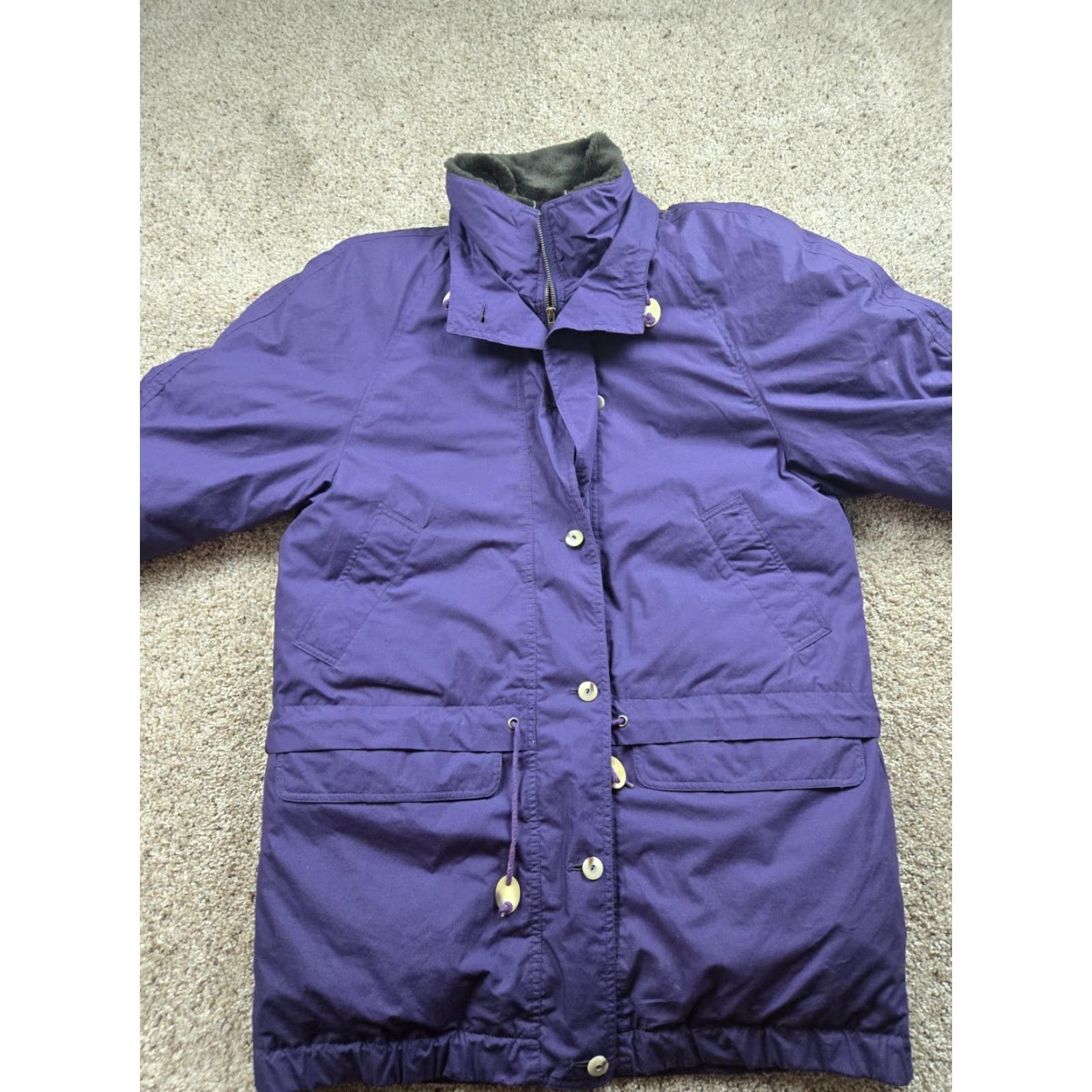 London Fog VINTAGE London Fog Down Jacket Womens Medium Purple Full Zip Parka Pockets Size M / US 6-8 / IT 42-44 - 4 Thumbnail