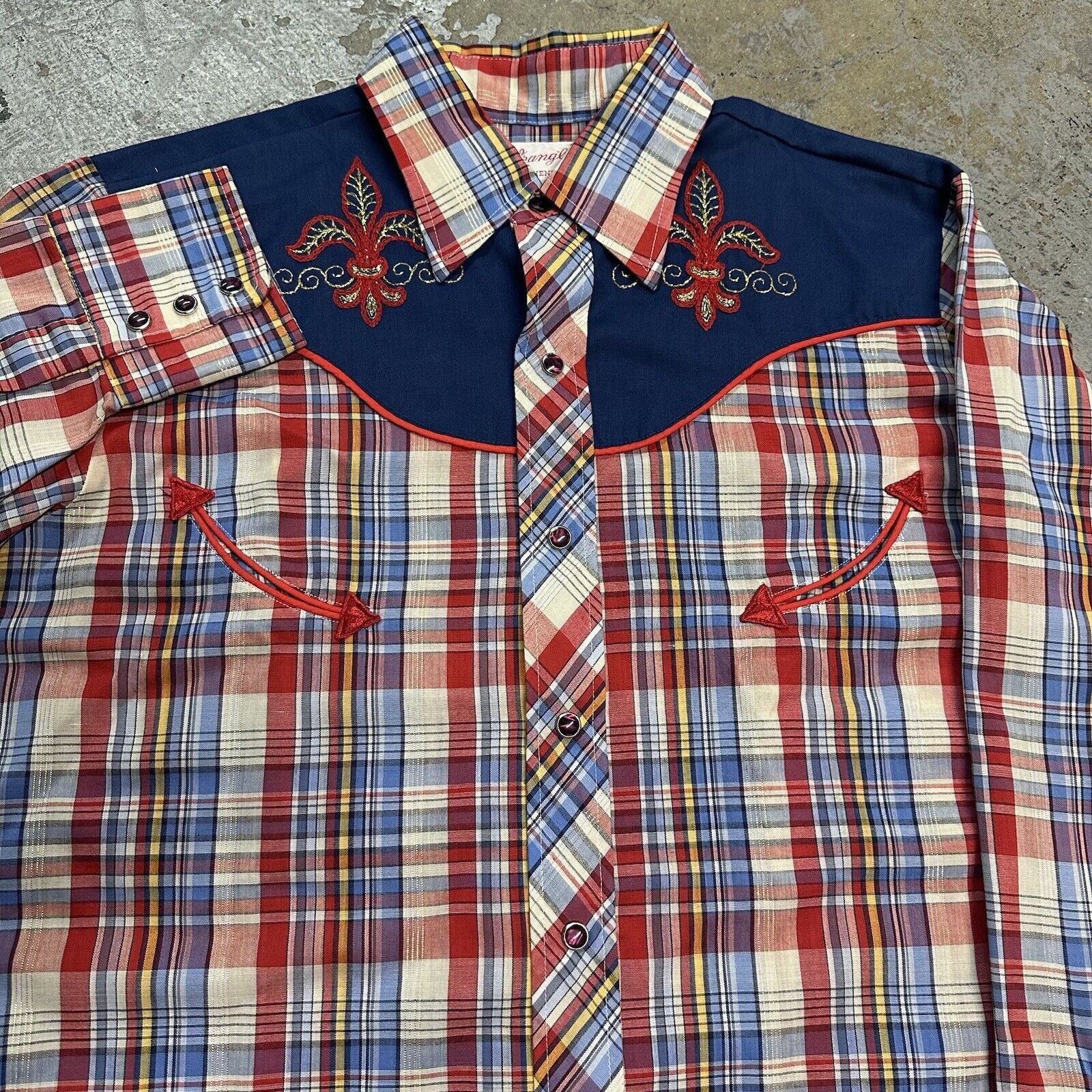 Vintage × Wrangler Vintage 70s Wrangler Permanent Press Plaid Pearl Snap Shirt Size US M / EU 48-50 / 2 - 1 Thumbnail