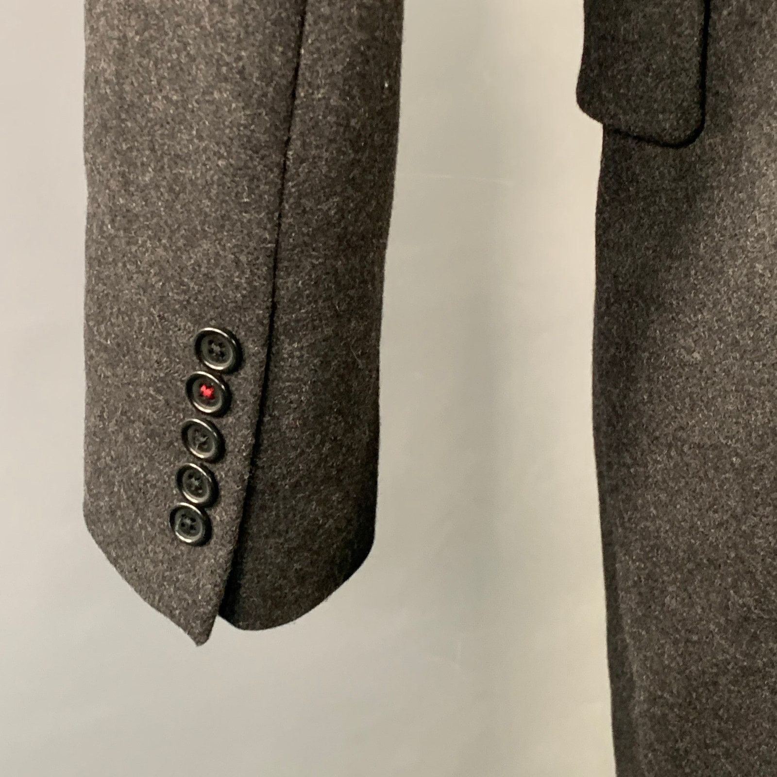 Paul Smith PS by PAUL SMITH Charcoal Black Wool Blend Notch Lapel Coat Size US S / EU 44-46 / 1 - 5 Thumbnail