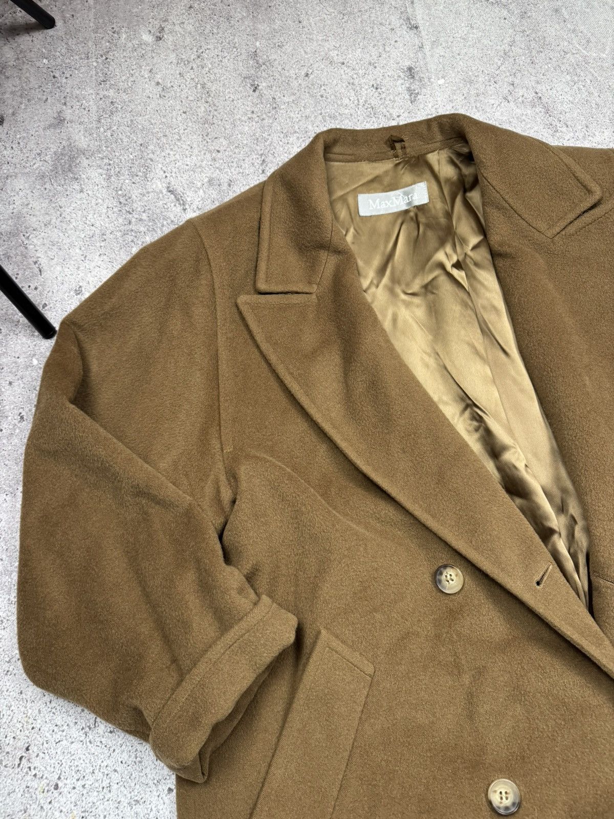 Max Mara 💥Vintage Max Mara Double Breasted Collar Virgin Wool Coat Size L / US 10 / IT 46 - 5 Thumbnail