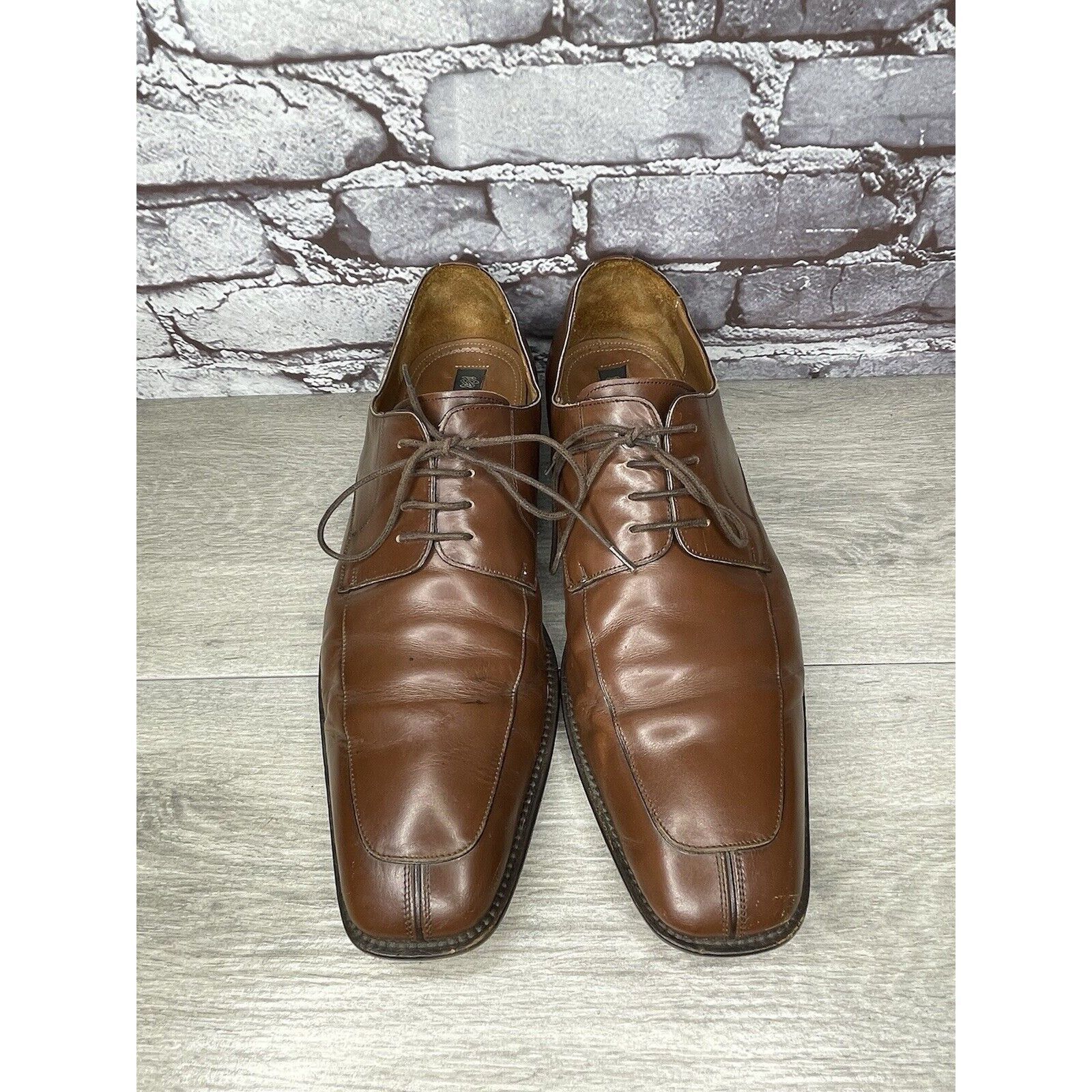 Mezlan Mezlan Carmichael Brown Leather LaceUp Oxfords Square Toe Dr Size US 12 / EU 45 - 15 Thumbnail