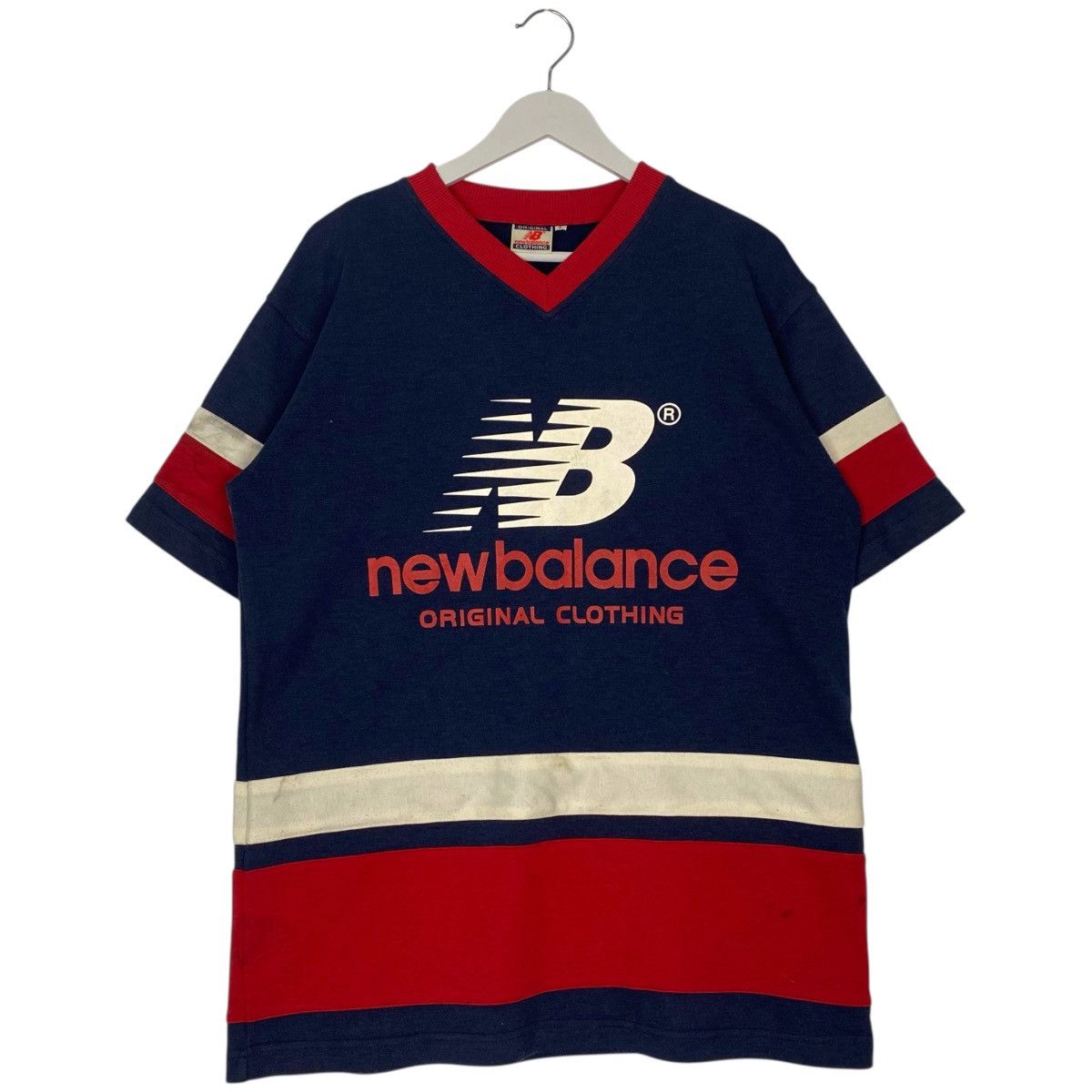 Vintage Vintage New Balance Full Print Long T-Shirt Blue Size L Size US L / EU 52-54 / 3 - 1 Thumbnail