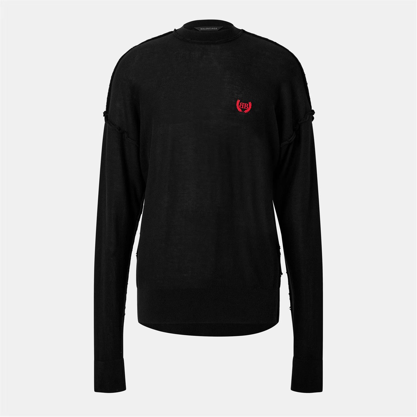 Balenciaga o1g2r1mq0226 Oversized Sweater In BlackB Size US M / EU 48-50 / 2 - 1 Thumbnail