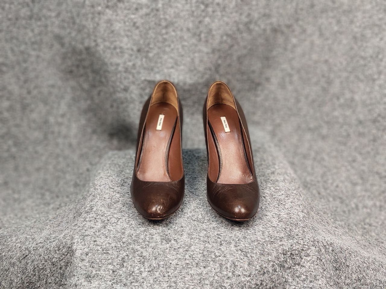 Miu Miu Vintage Luxurious Miu Miu Design Leather Brown Retro Heels Size US 9 / IT 39 - 6 Thumbnail