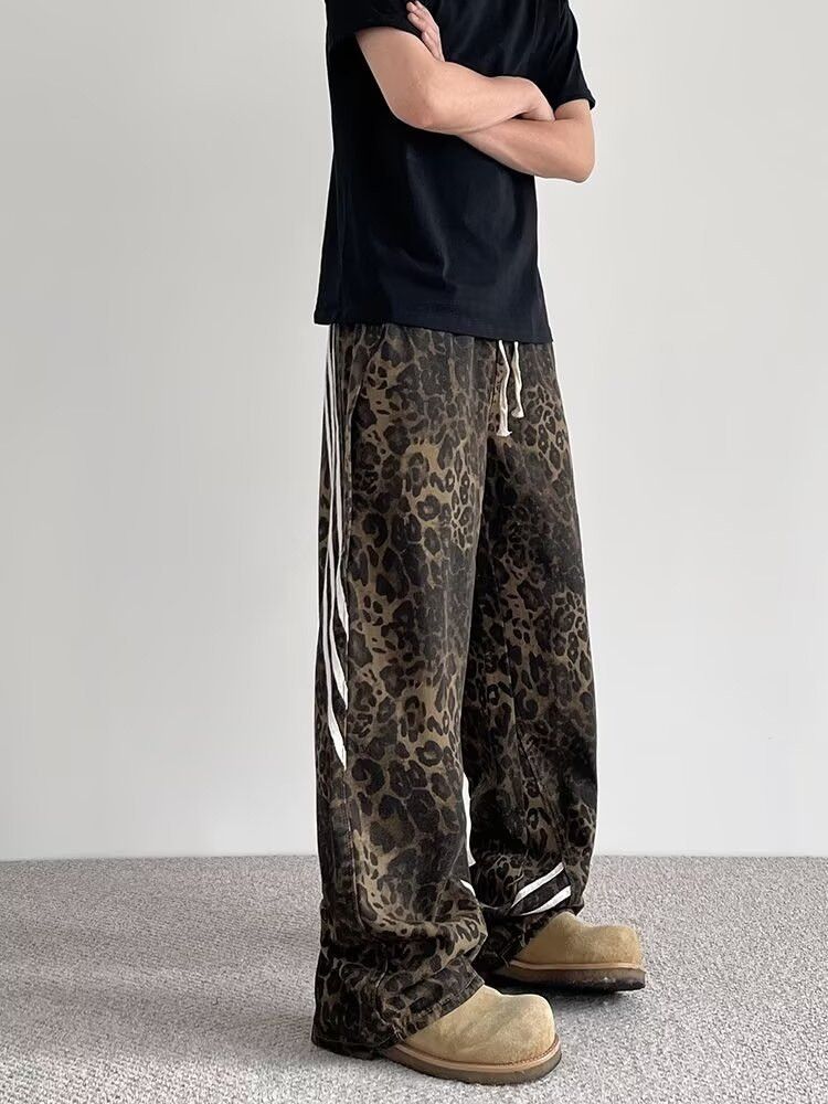 Japanese Brand × Jean Retro leopard print straight leg wide leg jeans Size US 32 / EU 48 - 6 Thumbnail
