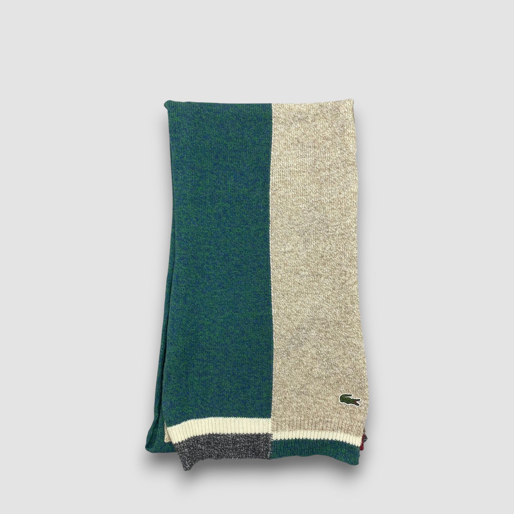 Lacoste Vintage Lacoste Scarf Muffler Wool Ribbed Knit Scarves Size ONE SIZE - 2 Thumbnail