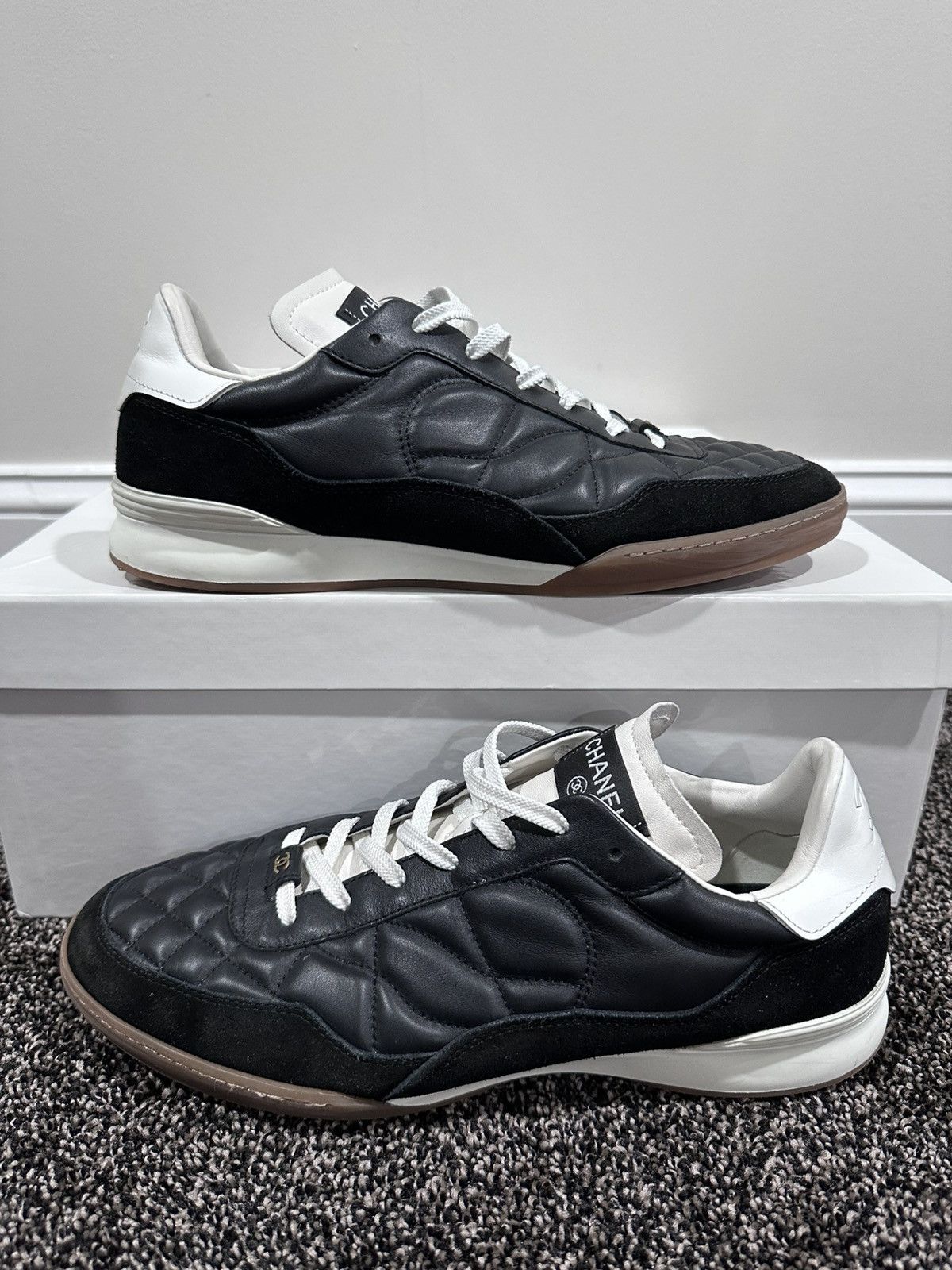 Chanel Chanel Leather / Suede Black Quilted 2023 Low Top Sneakers Size US 11 / EU 44 - 1 Thumbnail