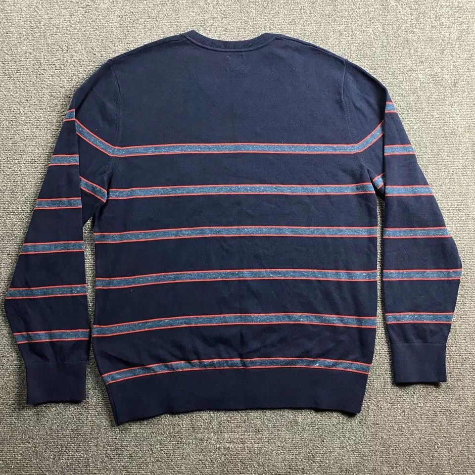 Gap Gap Sweater Men's Large Blue Striped V-Neck Pullover NWT Size US L / EU 52-54 / 3 - 4 Thumbnail