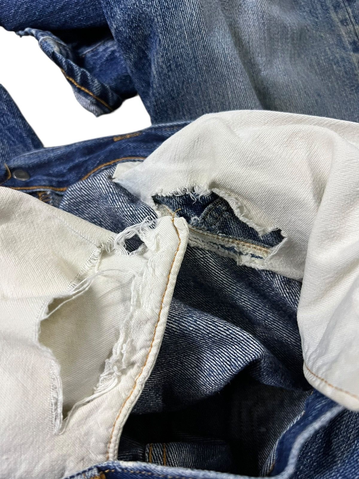 Levi's Vintage Levi’s 501xx Big E Lvc 1950 Usa Distressed Jean Size US 31 - 20 Thumbnail