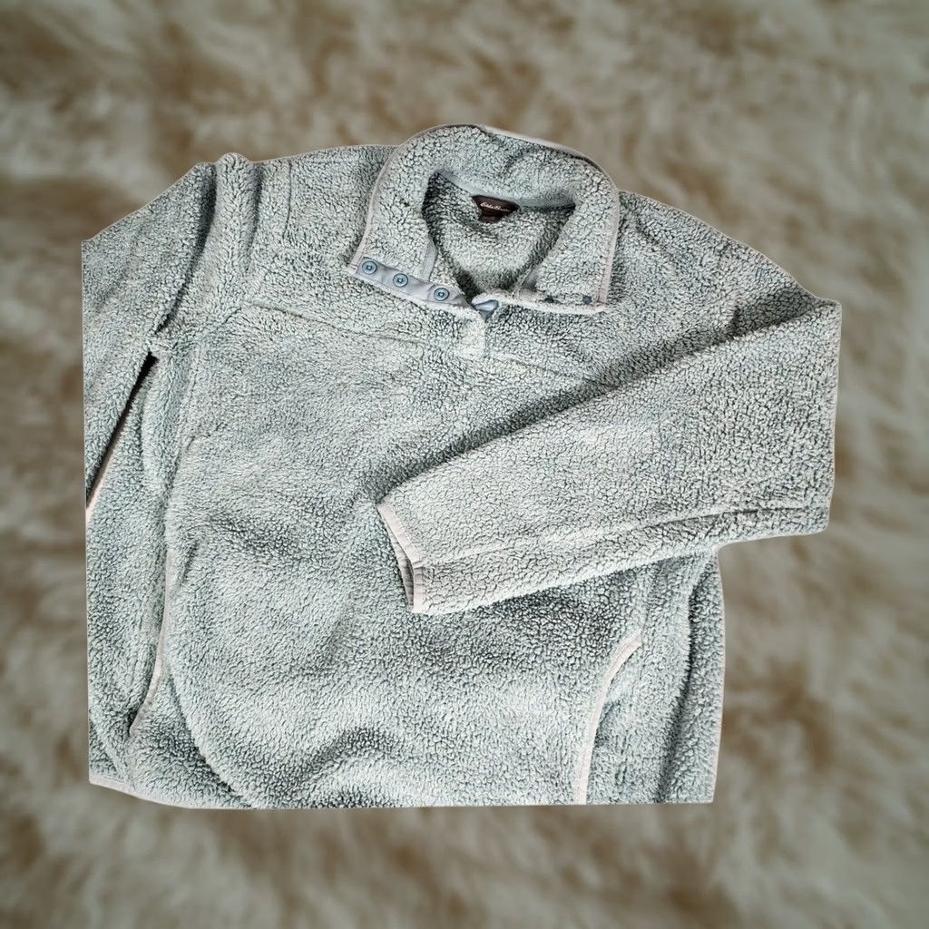 Eddie Bauer Eddie Bauer Womens XL Sherpa Fleece Pullover Sage Green Mock Neck Jacket Shirt Hoodie? Size XL / US 12-14 / IT 48-50 - 1 Thumbnail
