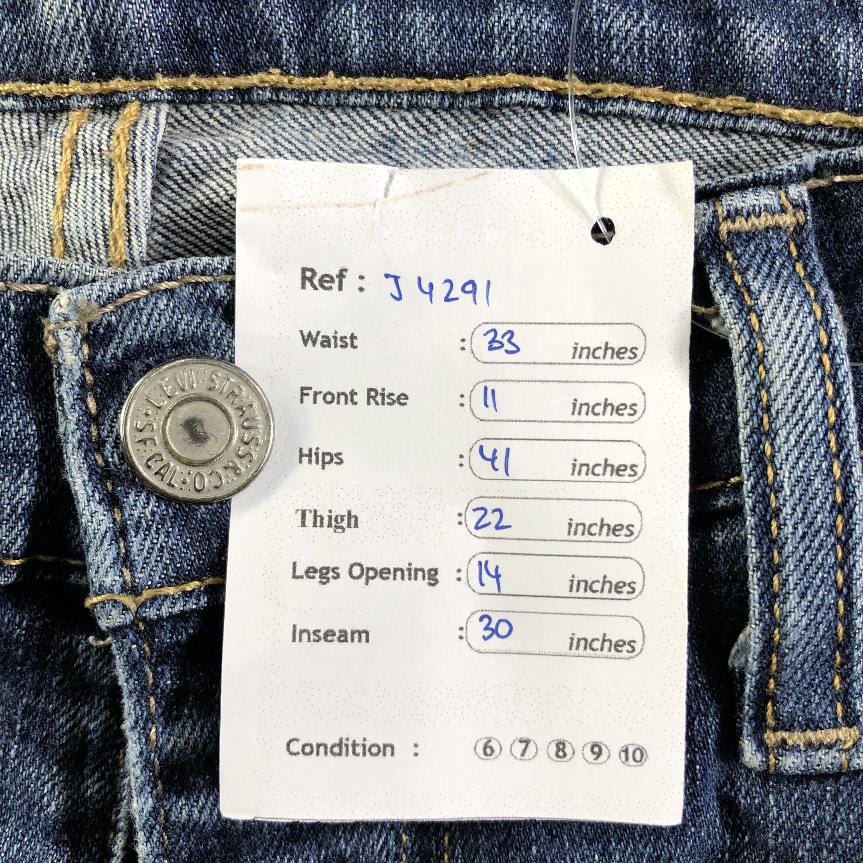 Levi's Vintage Blue Wash Levis 513 Jeans-J4291 Size US 33 - 12 Thumbnail