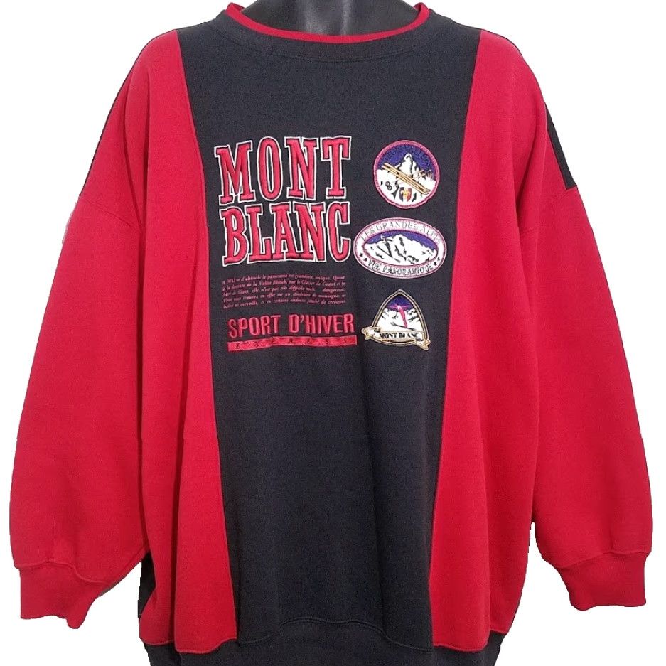 Express VINTAGE Express Sweatshirt Shirt Mens XL Red Mont Blanc Ski 80s Les Grandes Alpes Winter Skiing Size US XL / EU 56 / 4 - 2 Thumbnail
