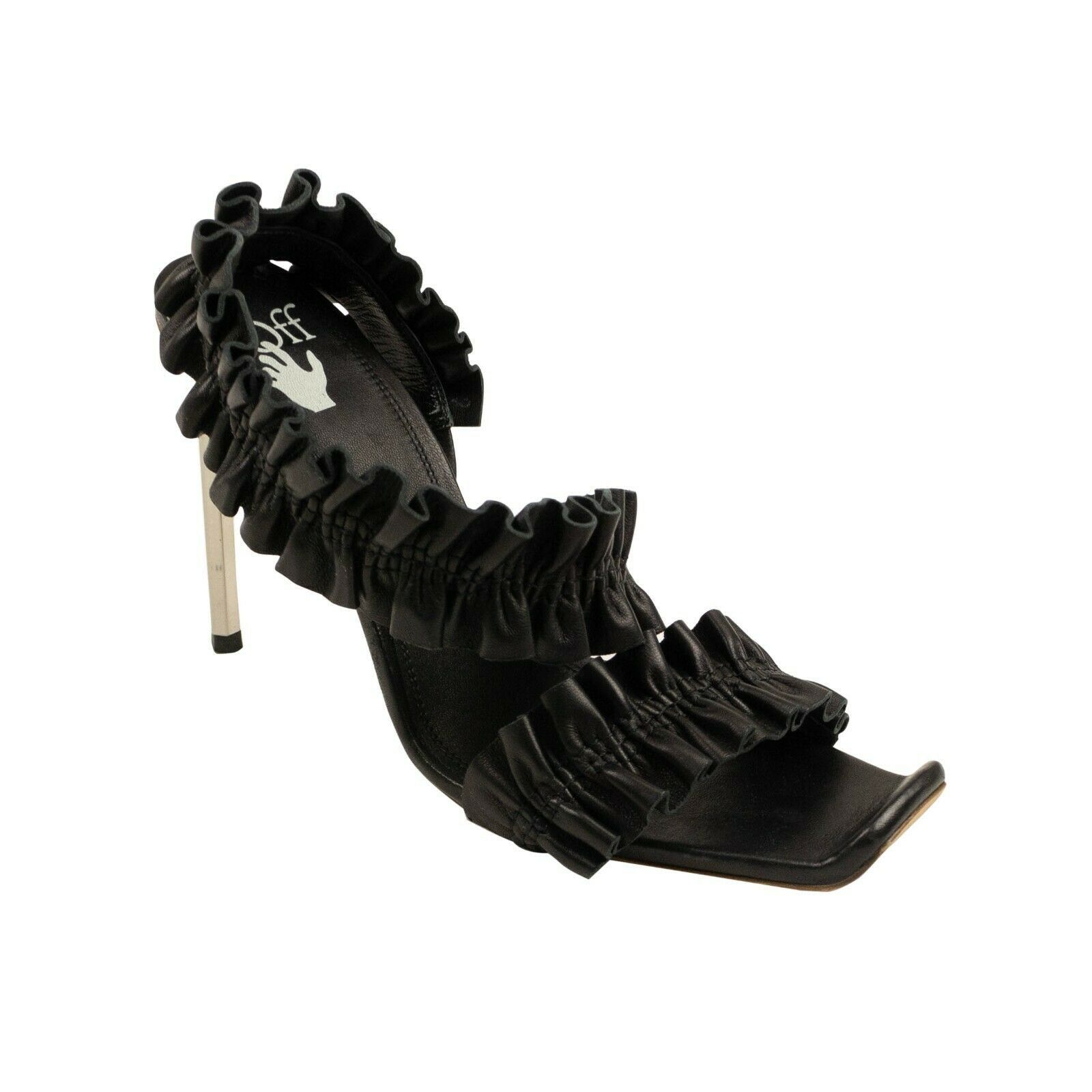 image of Off White Nib C/o Virgil Abloh Black Nappa Heel Shoes Size 8/38 $1460, Women's
