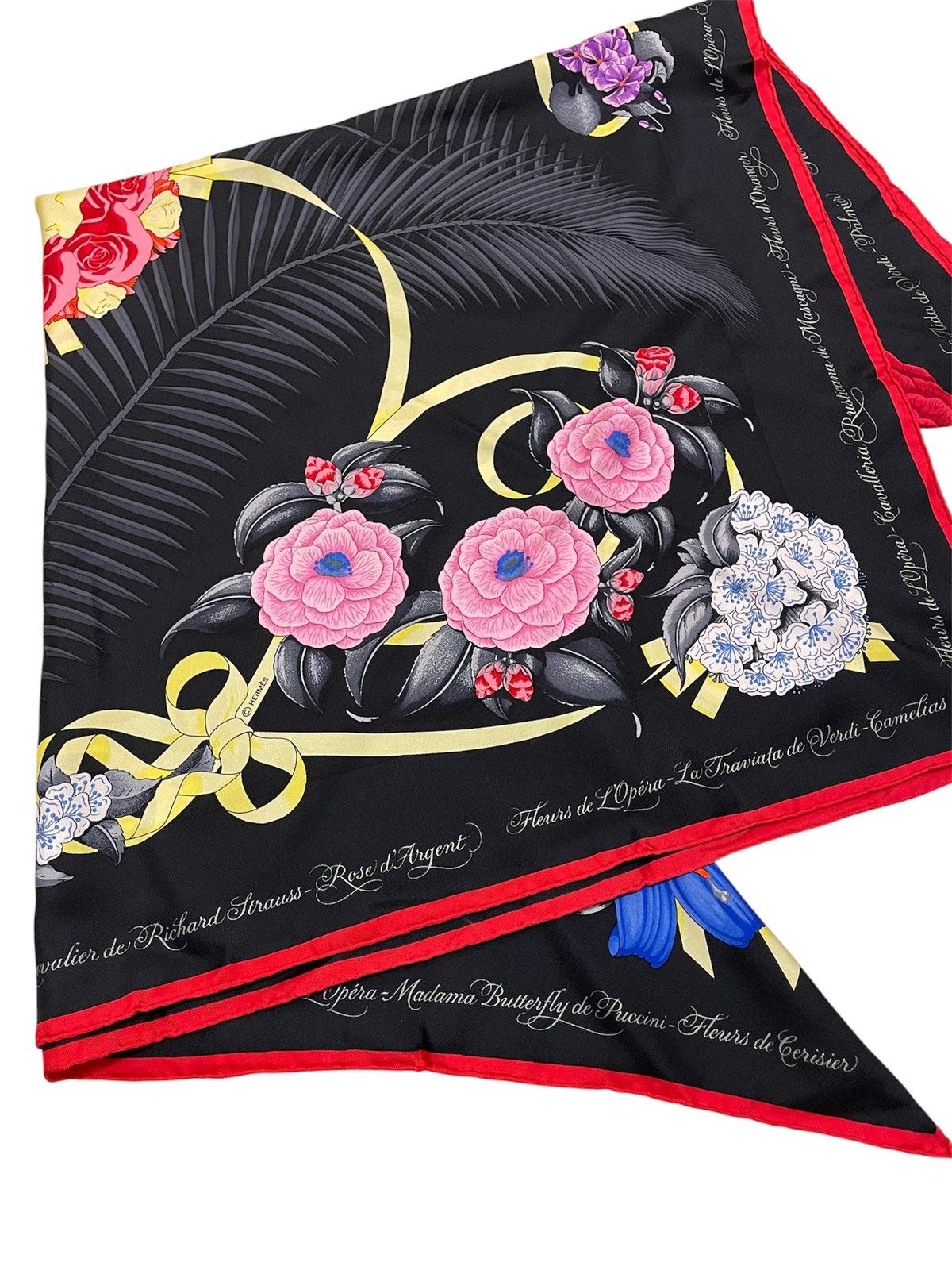 Hermes Vtg Hermes Carre 90 Fleurs de L'opera Silk Scarf Size ONE SIZE - 6 Thumbnail
