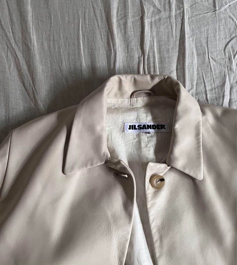 Jil Sander Jil Sander Gray-white leather jacket Size XXS / US 00 / IT 34 - 3 Thumbnail