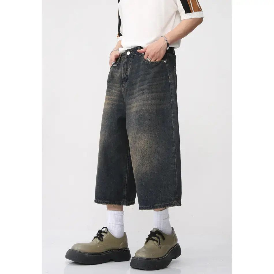 Japanese Brand Retro horn wide leg denim shorts Size US 32 / EU 48 - 1 Thumbnail