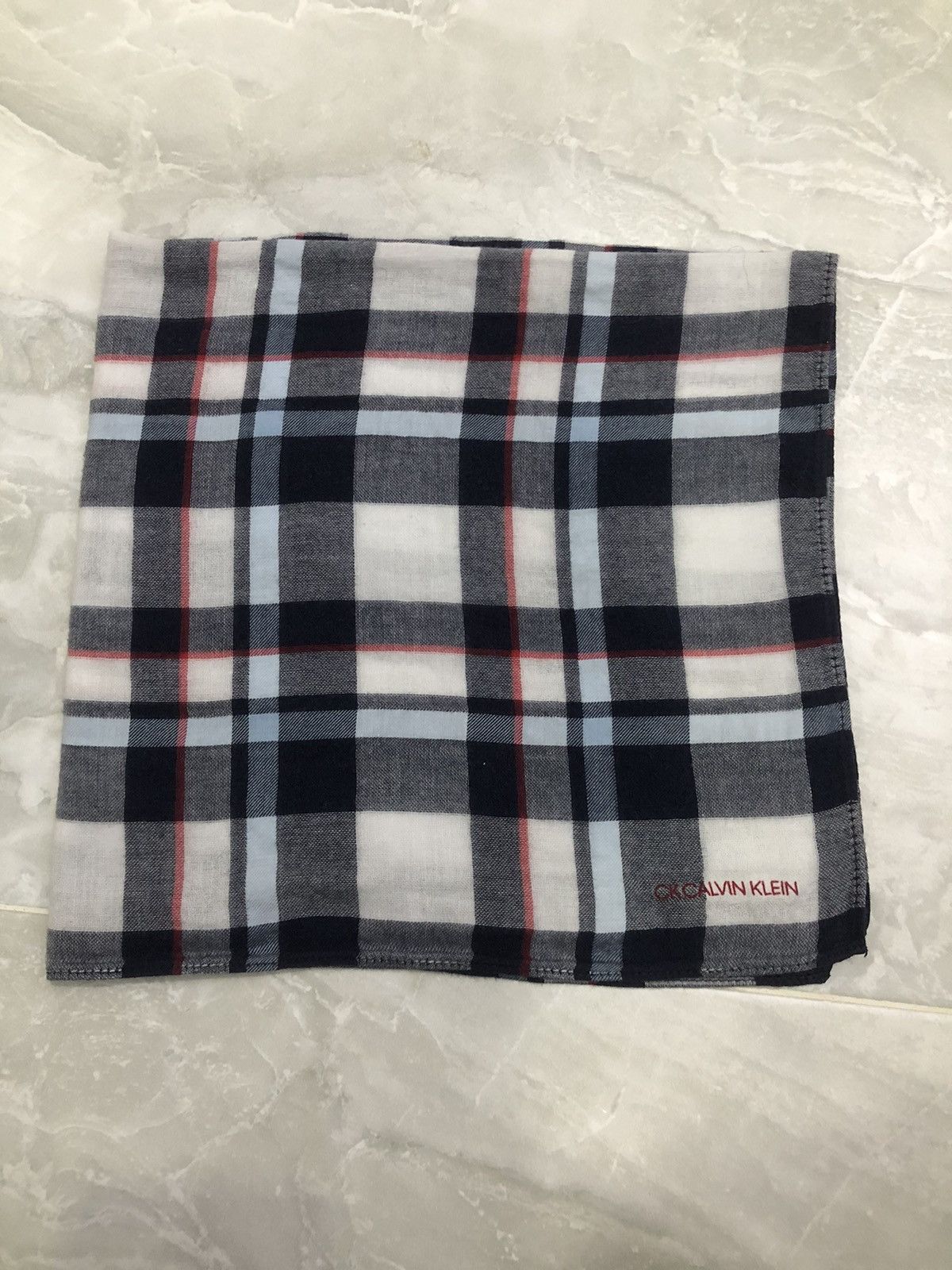 Calvin Klein Calvin Klein Plaid CK Embroidered Bandana Size ONE SIZE - 7 Thumbnail