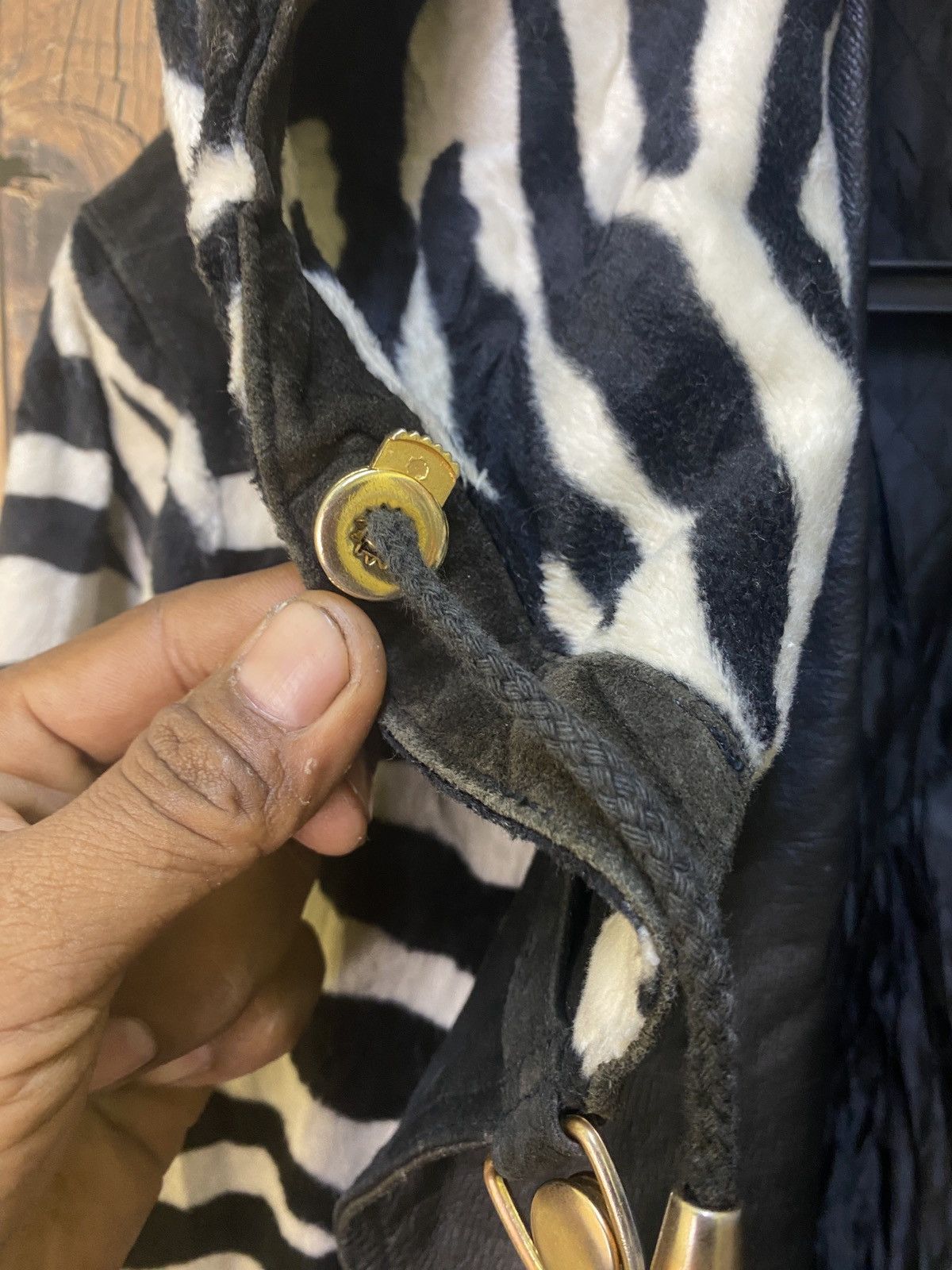 Genuine Leather Zebra stripe half leather jacket Size US L / EU 52-54 / 3 - 8 Thumbnail