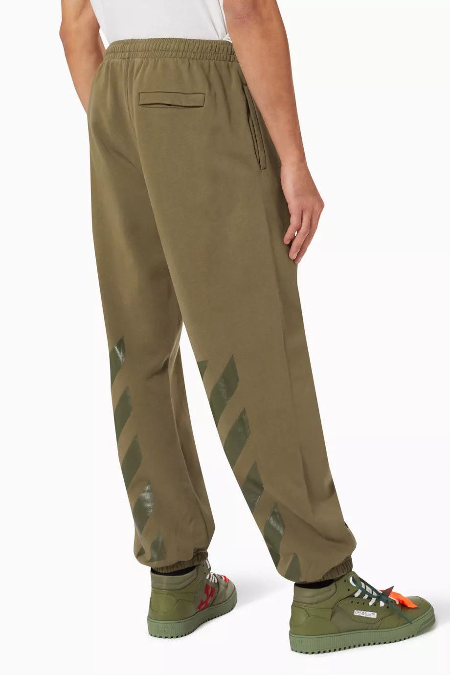 Off-White o1y0225 Logo Jogger & Sweatpant in Military Green Size US 32 / EU 48 - 3 Thumbnail