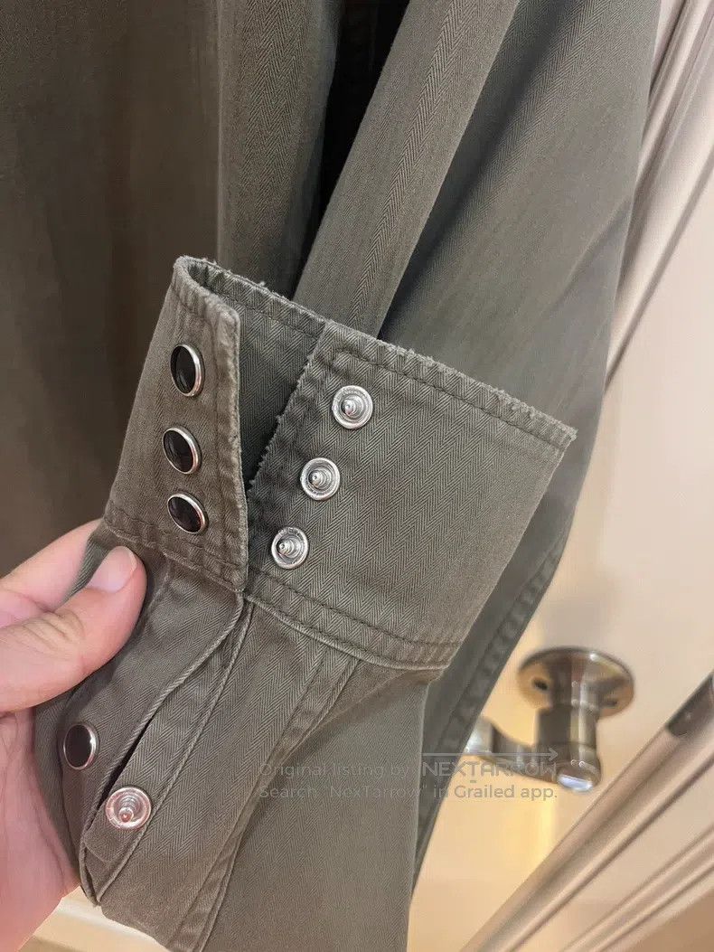 Saint Laurent Paris Saint Laurent Paris Classic Mustard Green Western Denim Sh Size US L / EU 52-54 / 3 - 9 Thumbnail