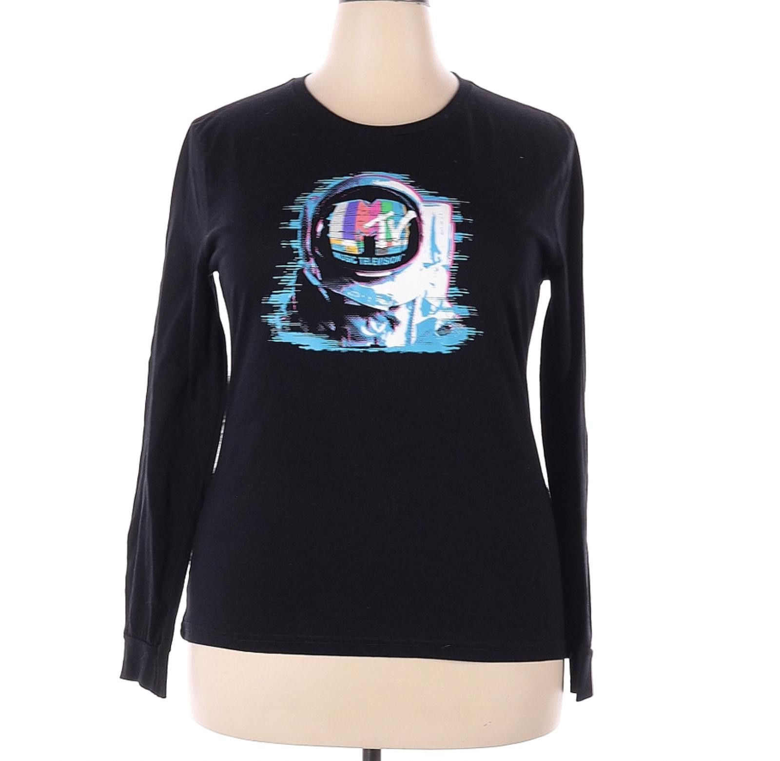 Mtv MTV Women's Long Sleeve Black T-Shirt Size XXL Size XXL / US 16-18 / IT 52-54 - 1 Thumbnail