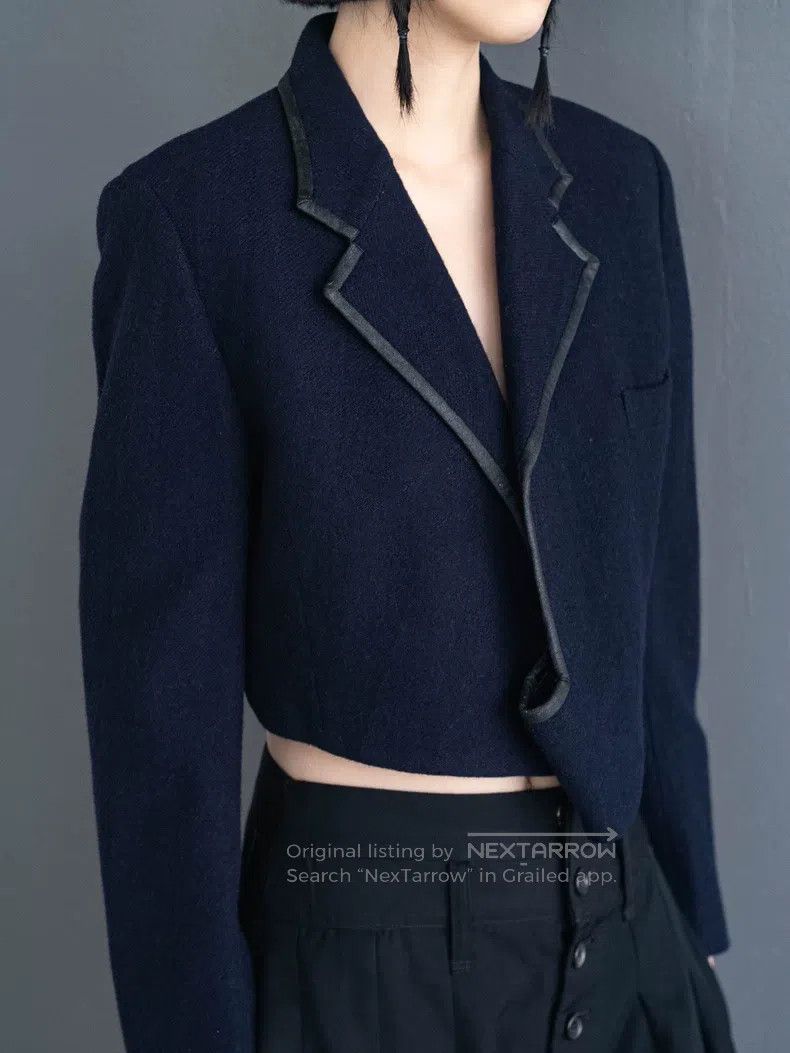 Comme des Garcons Comme Des Garcons Navy Blue Wool Coat Size S / US 4 / IT 40 - 1 Thumbnail