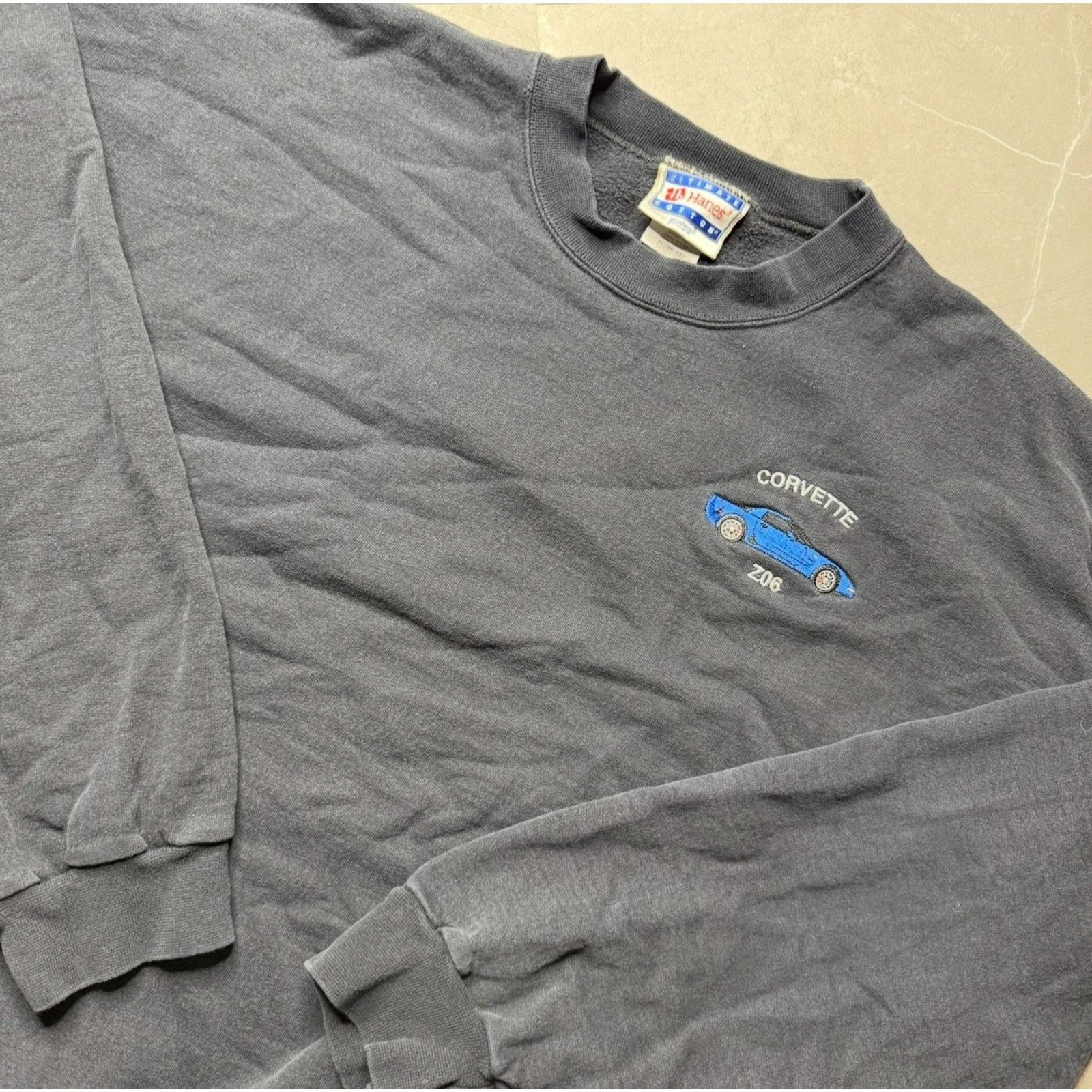 Vintage Vintage Corvette ZO6 Small Logo Black Sweatshirt Men’s XL Size US XL / EU 56 / 4 - 1 Thumbnail