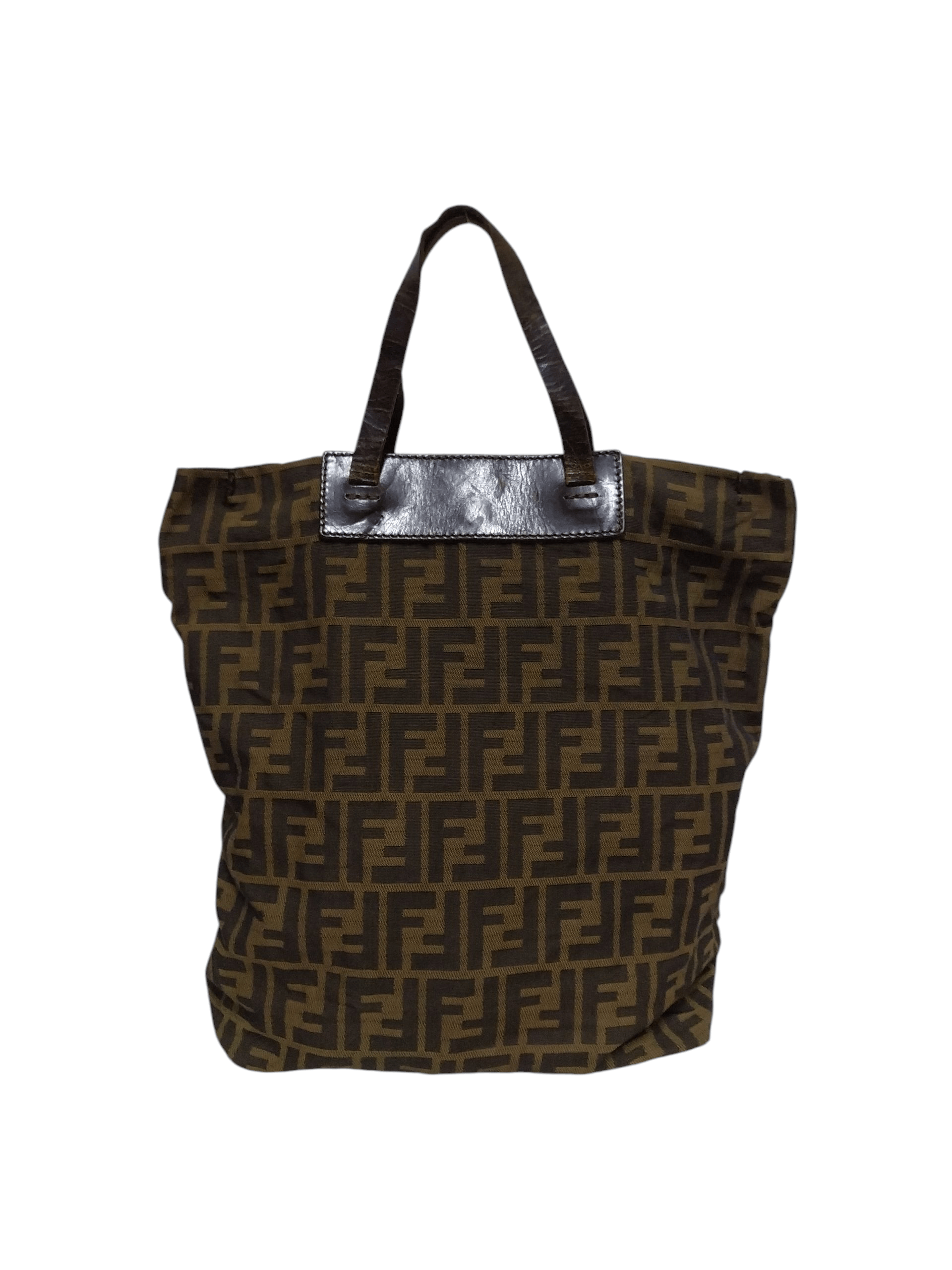 Fendi FENDI Zucca Canvas Leather Tote Bag Size ONE SIZE - 3 Thumbnail
