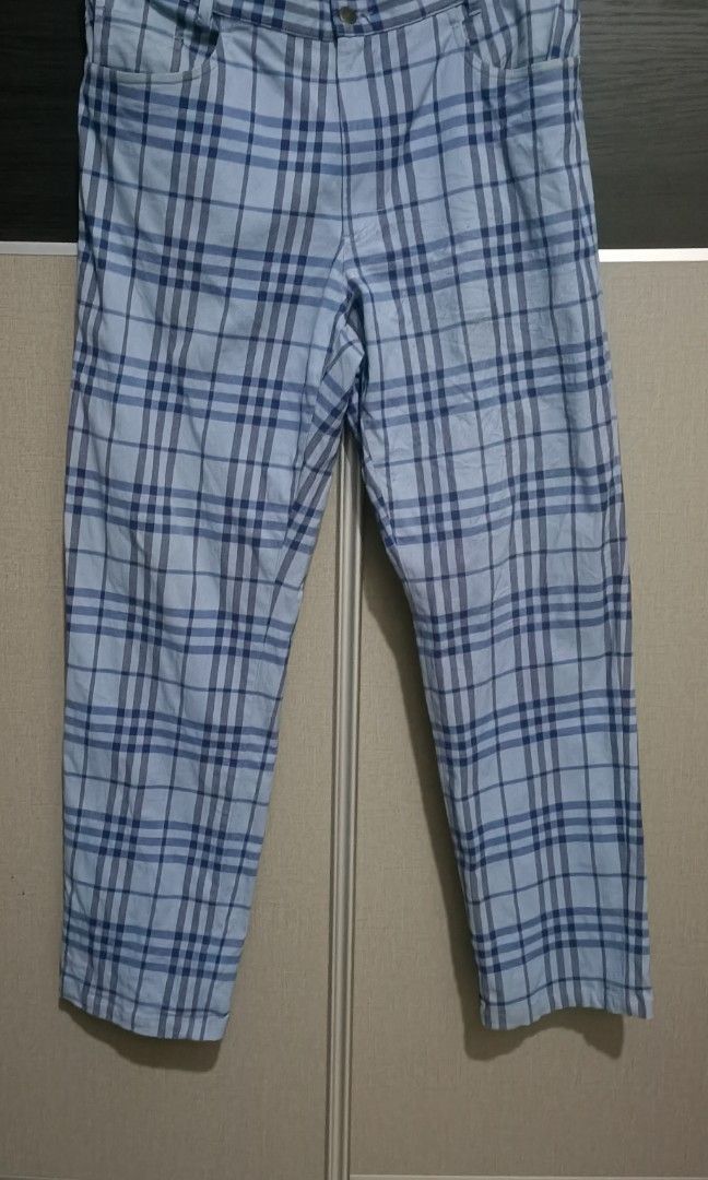 Burberry Burberry Nova Check Trousers OG Blue Plaid 36R Size US 36 / EU 52 - 1 Thumbnail