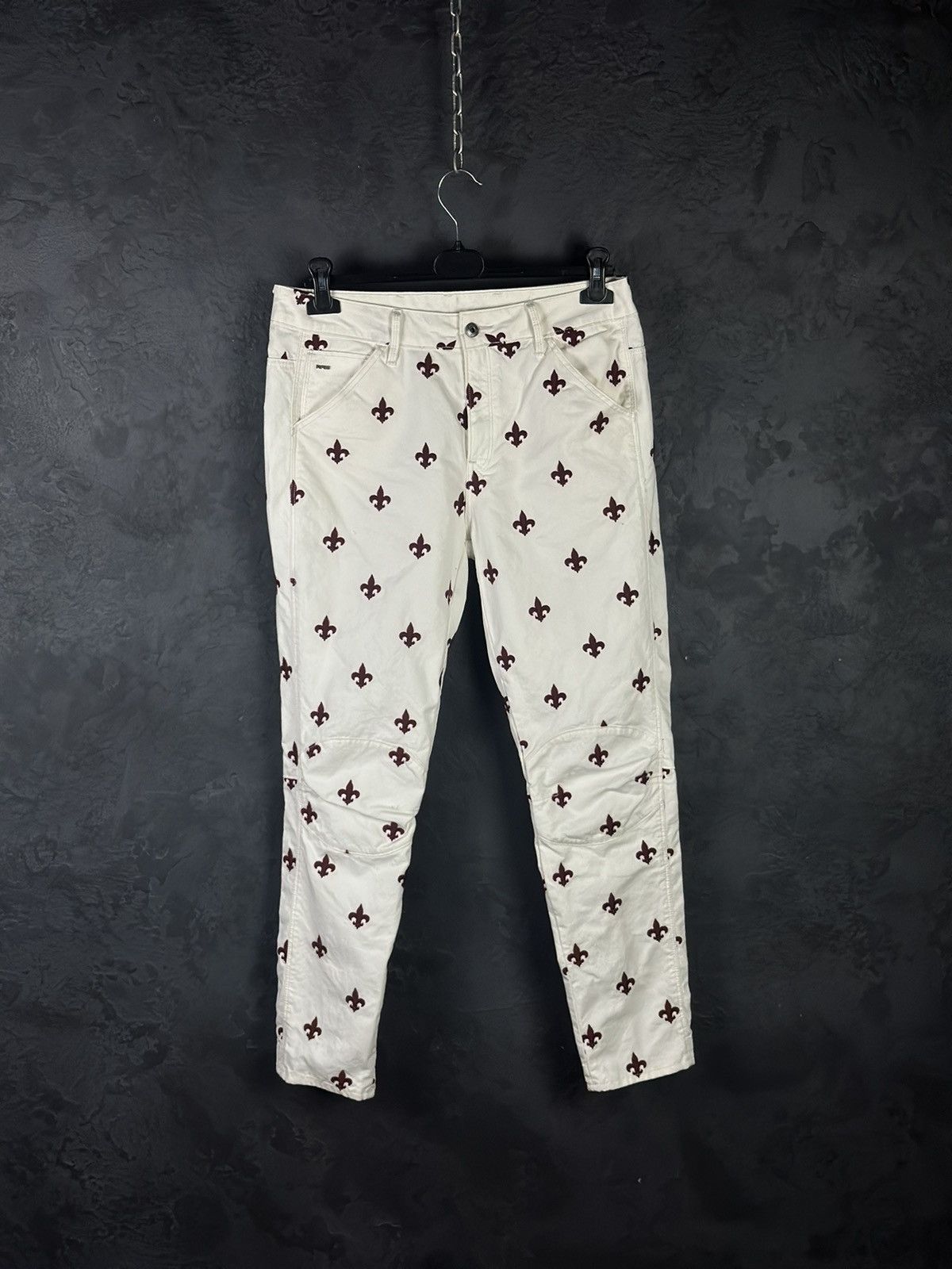 Designer × G-Star × Pharrell G-star By Pharrell Williams Fleur De Lys Print Denim Size US 29 - 1 Thumbnail