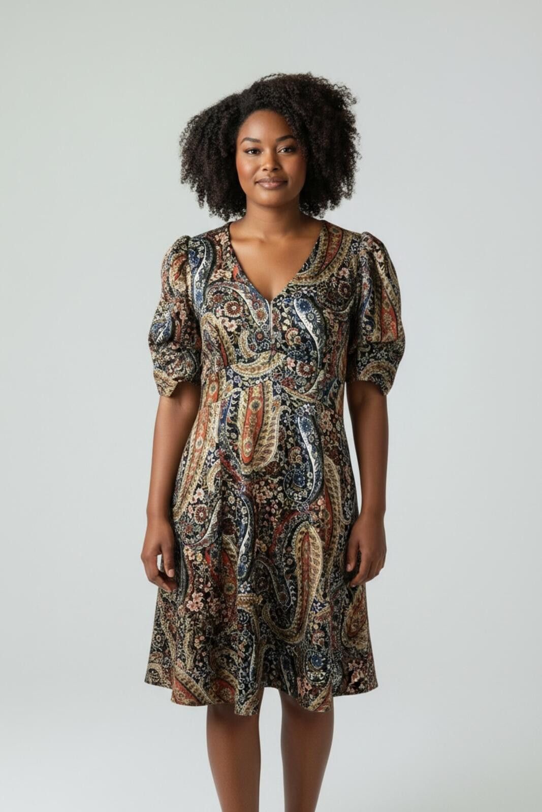 Cartoon Network Pre Loved Cato Boden Paisley Puff Sleeve Dress Size S / US 4 / IT 40 - 3 Thumbnail