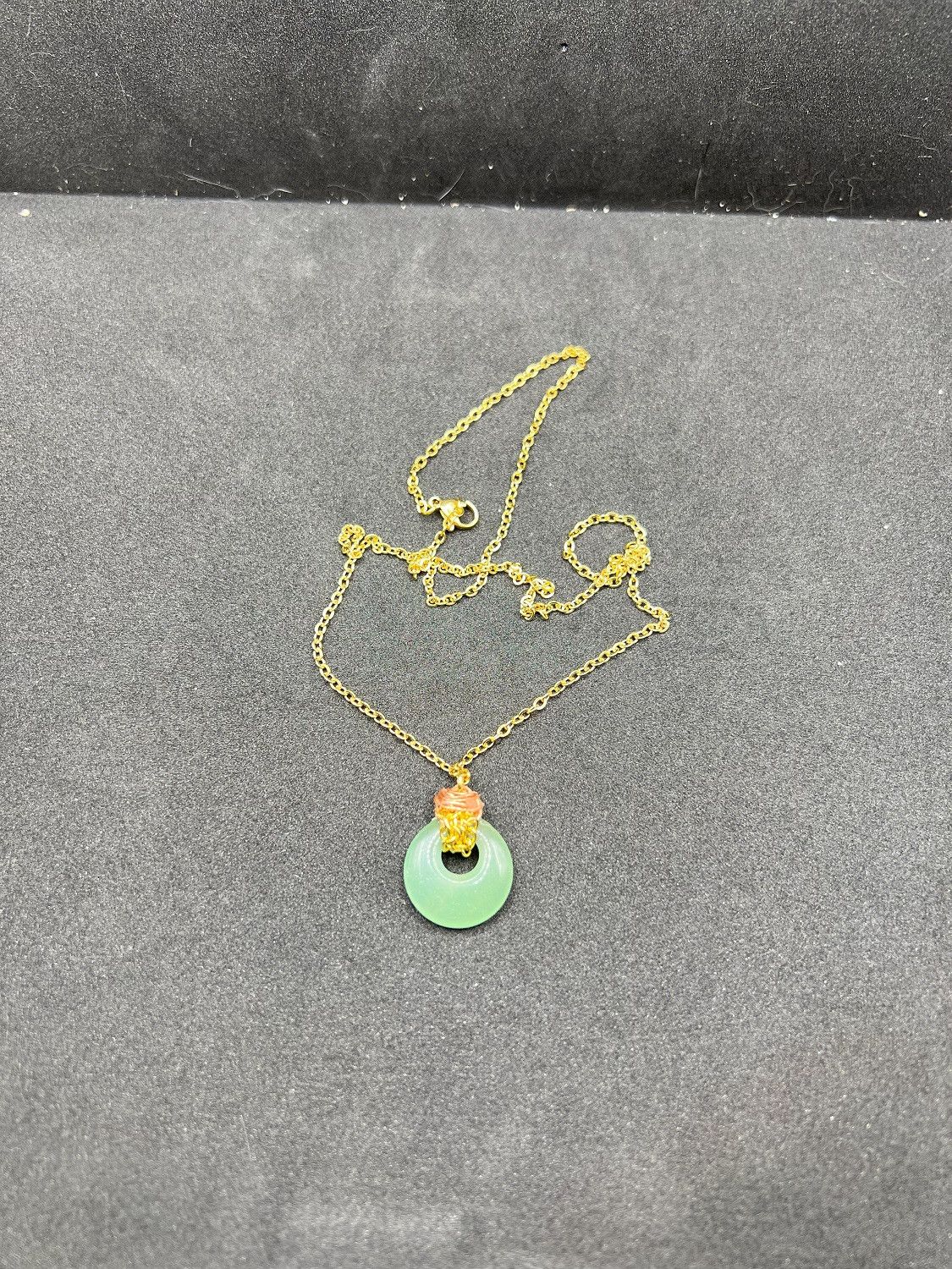 Jewelry Green Jade Gold Chain Necklace Size ONE SIZE - 4 Thumbnail