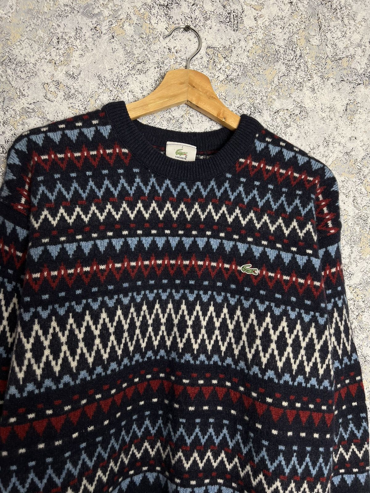 Lacoste × Vintage 🐊 Vintage 90's Lacoste Chemise Knit Baggy Sweater Japan Y2K Size US L / EU 52-54 / 3 - 2 Thumbnail