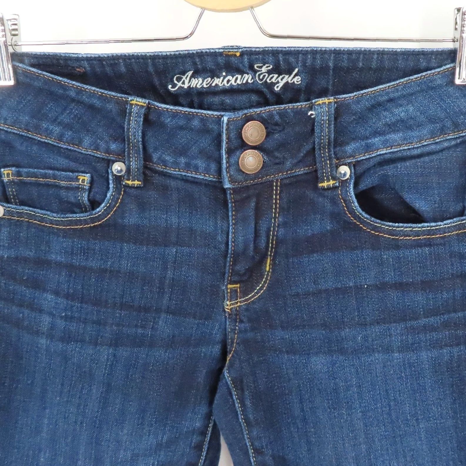 American Eagle Outfitters American Eagle Outfitters Womens Jeans Artist Dark Blue Denim Straight Leg 2 Regular 5-Pocket Design Womens Size 26" / US 2 / IT 38 - 2 Thumbnail