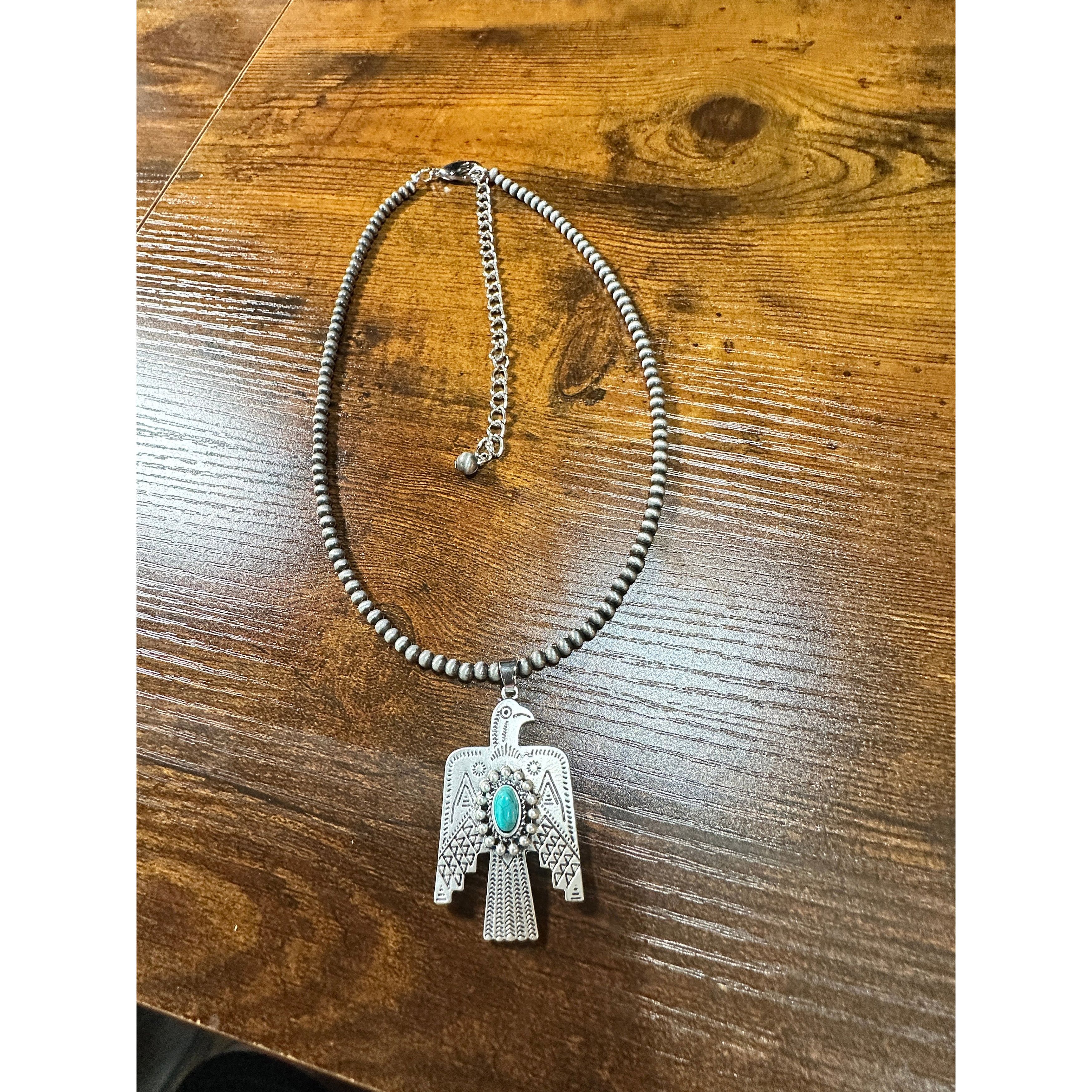 Other Navajo Thunderbird Turquoise Beaded Necklace, Native America Size ONE SIZE - 8 Thumbnail
